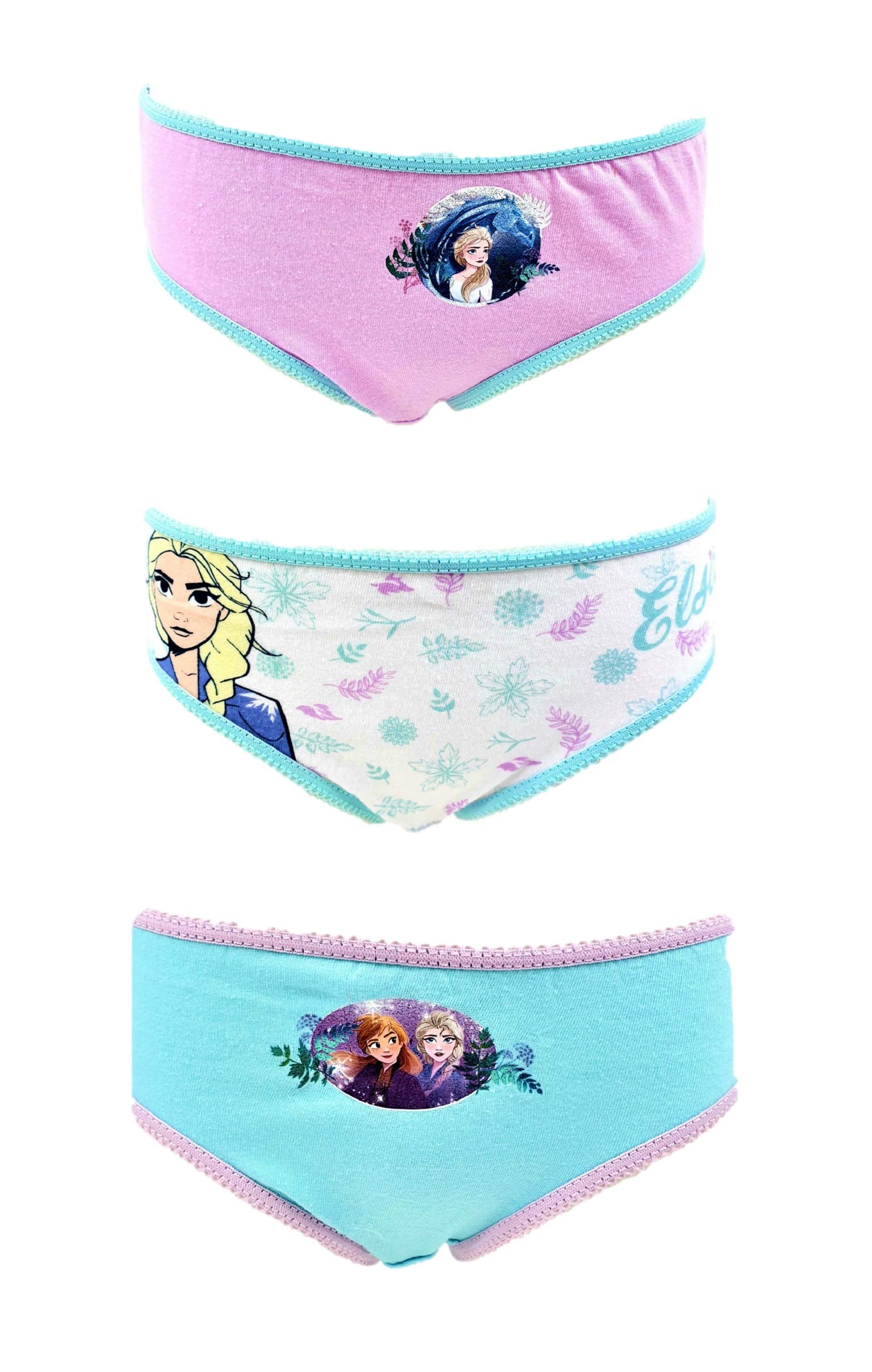 Frozen Anna ELSA 3er Set Slips Unterwäsche 100% Bio-Baumwolle Gr. 2-3 Jahre