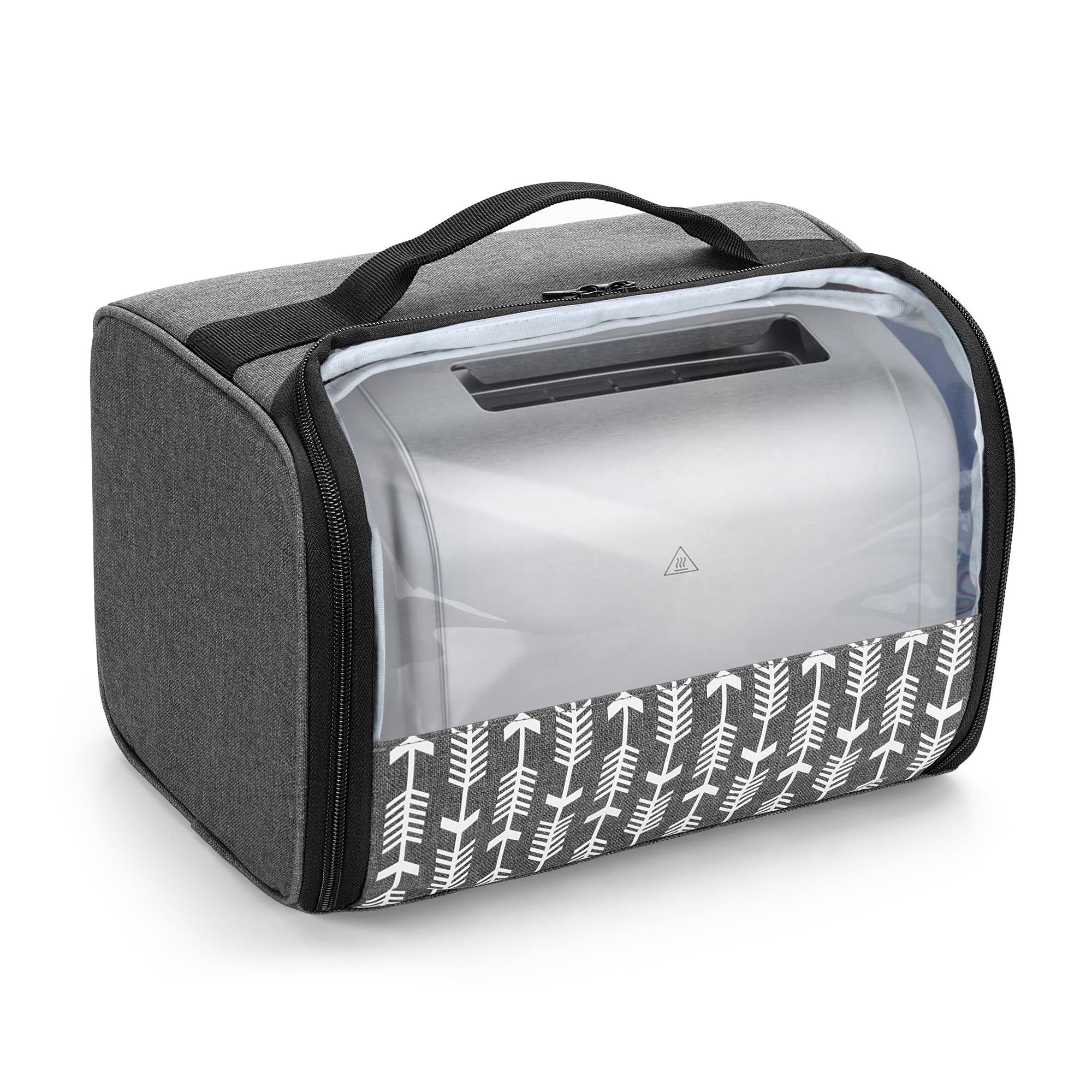 YARWO 2 Slice Toaster Cover with Bottom and Top Handle, Toaster Dust Cover Compatible with Amazon Basics 2 slice, Elite Gourmet Toaster, Small Bread Machine Bag with Visible Window, 29 x 21 x 20.3 CM