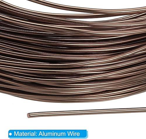 Miniatura 9 de PATIKIL Alambre de entrenamiento para bonsái de 0.118 in, tallos de alambre floral de aluminio anodizado, alambre de árbol de 32.8 pies en total