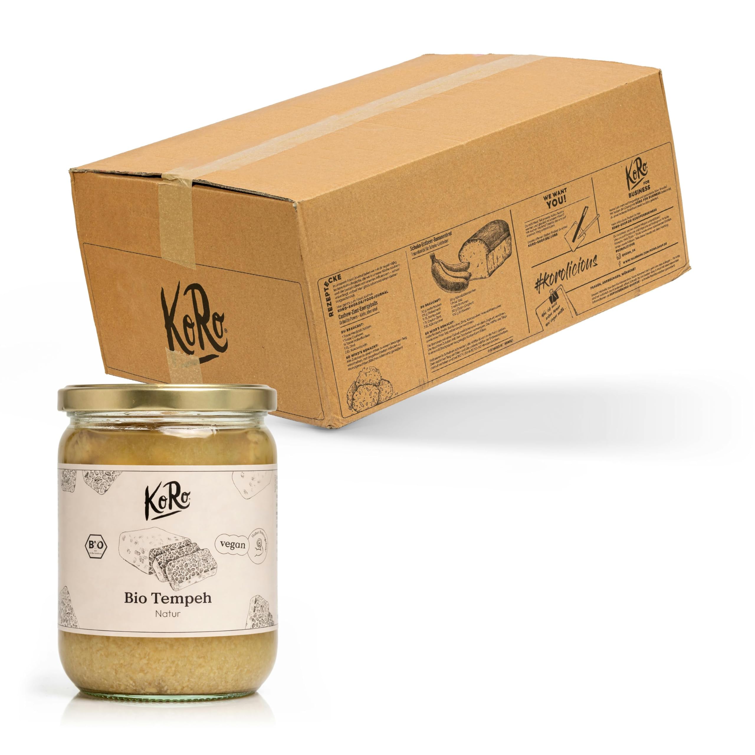 KoRo – Tempeh bio 6 x 175 g – Graines de soja fermentées – Riche en protéines – Substitut végan à la viande