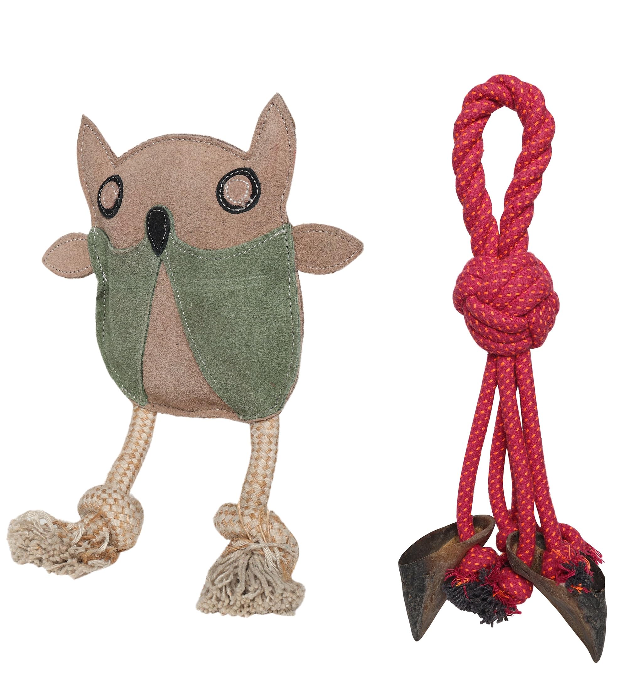 Dog Toy Combo – Owl with Rope & Rope Octopus with Hoofs | Interactive Chew & Tug Toys | Pack of 2-image-39