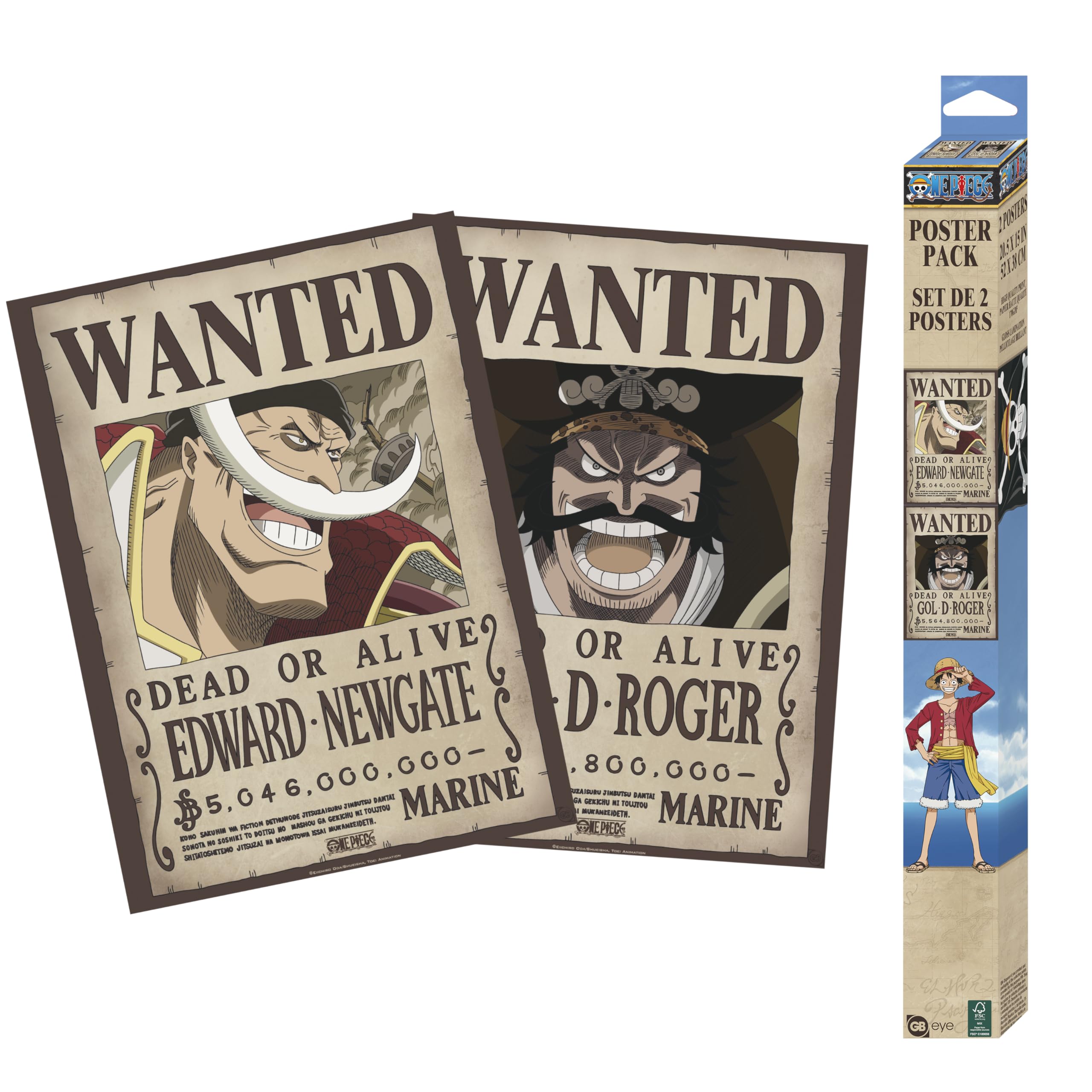 GB eye - ONE PIECE Set of 2 Chibi Posters Wanted Roger & Whitebeard