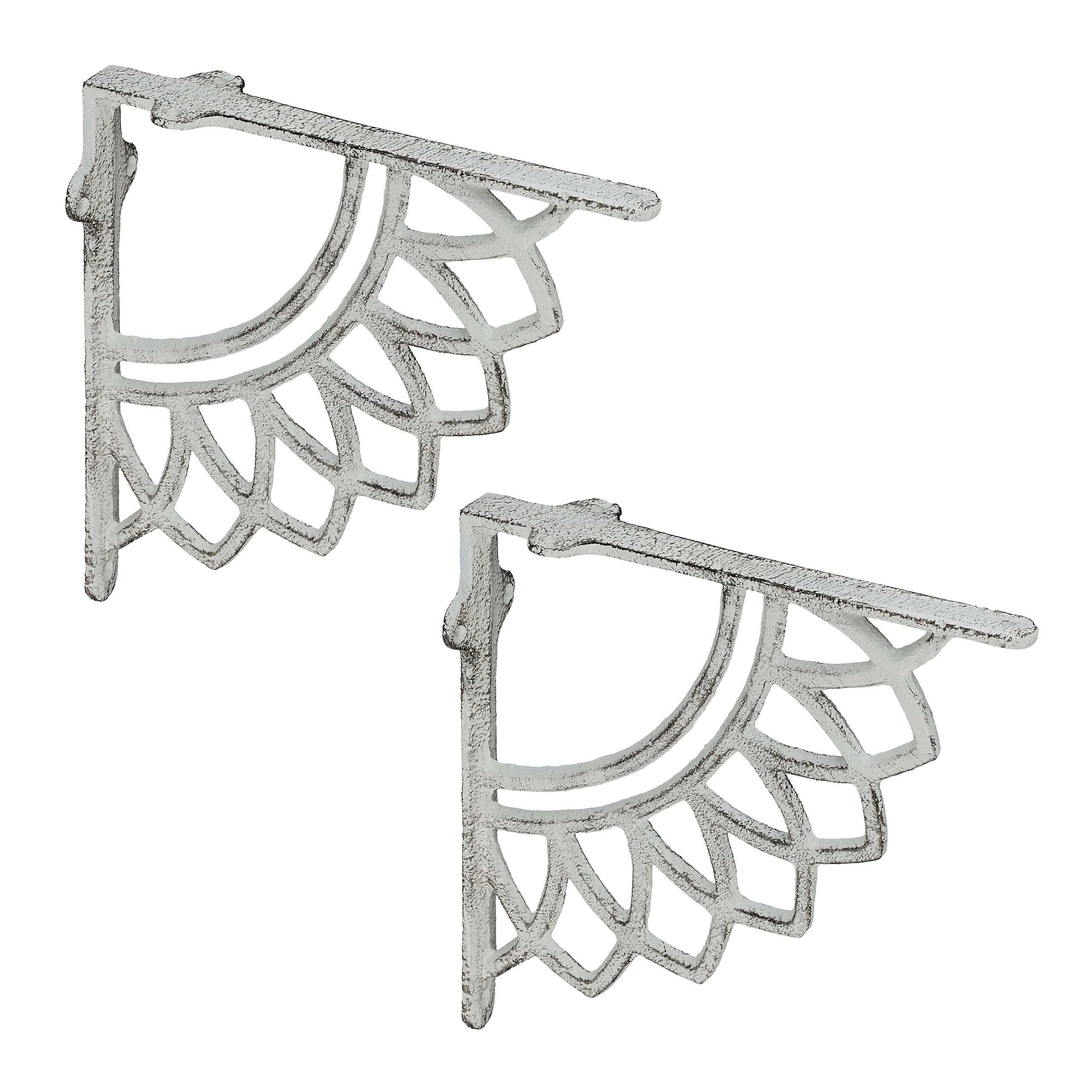 Relaxdays Reggimensola da Muro, Set da 2 Staffe per Mensole Parete, Supporti Angolari per Scaffali, Decorativo, Bianco