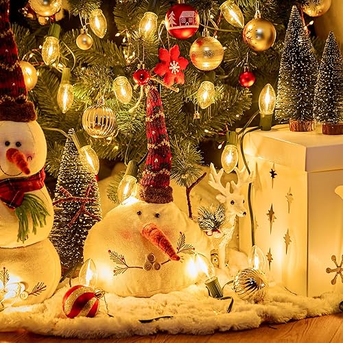 Miniatura 4 de Brightown Paquete de 50 bombillas LED C7 de Navidad, bombillas de repuesto C7 de plástico, base de candelabro E12, bombillas comerciales regulables