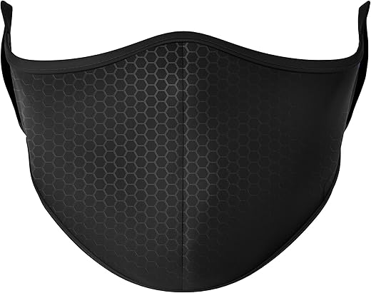Top Trenz Reusable Face Mask Made with Stretch Cloth for Everyday Use - Indoor/Outdoor Face Cover - BLACK Carbon Fiber - One Size Fits Most Ages 8+