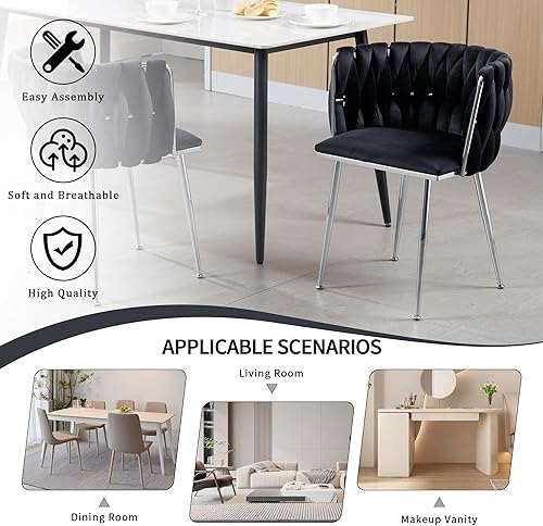 Miniatura 37 de Juego de 2 sillas de comedor de terciopelo morado, sillas tapizadas para cocina y comedor, sillas de lujo para ocio, sillas de acento modernas,