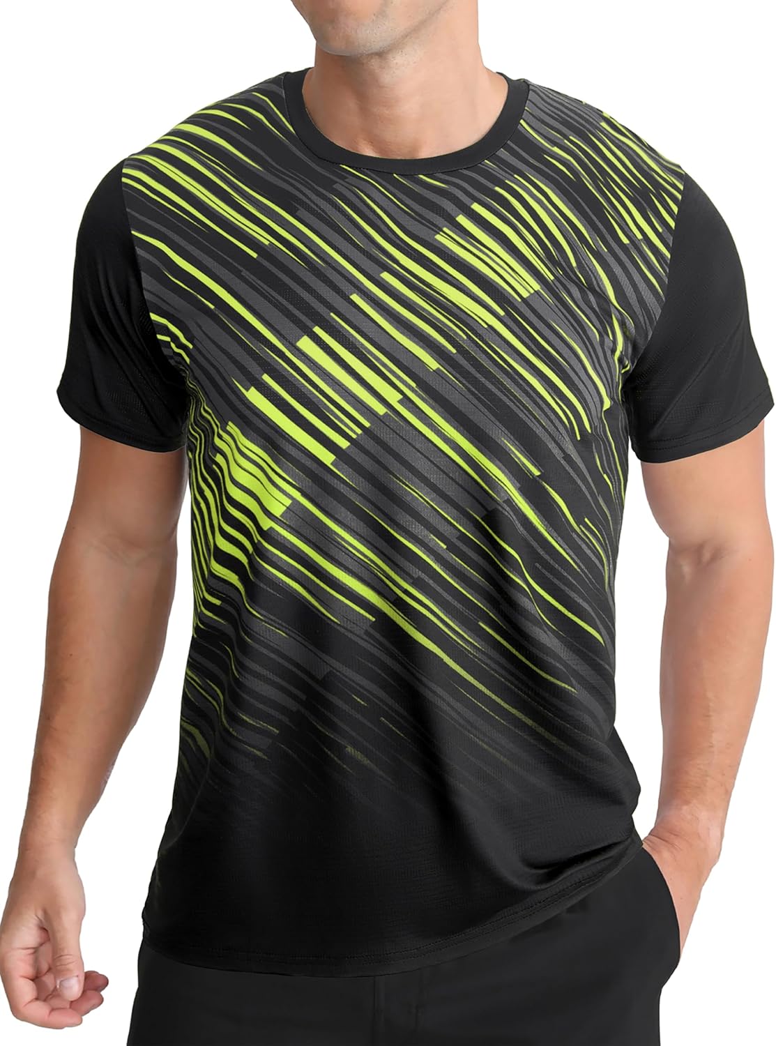 Men's Athletic T-Shirt Performance Gym Shirt Quick Dry Moisture Wicking Running Workout Short Sleeve Tops