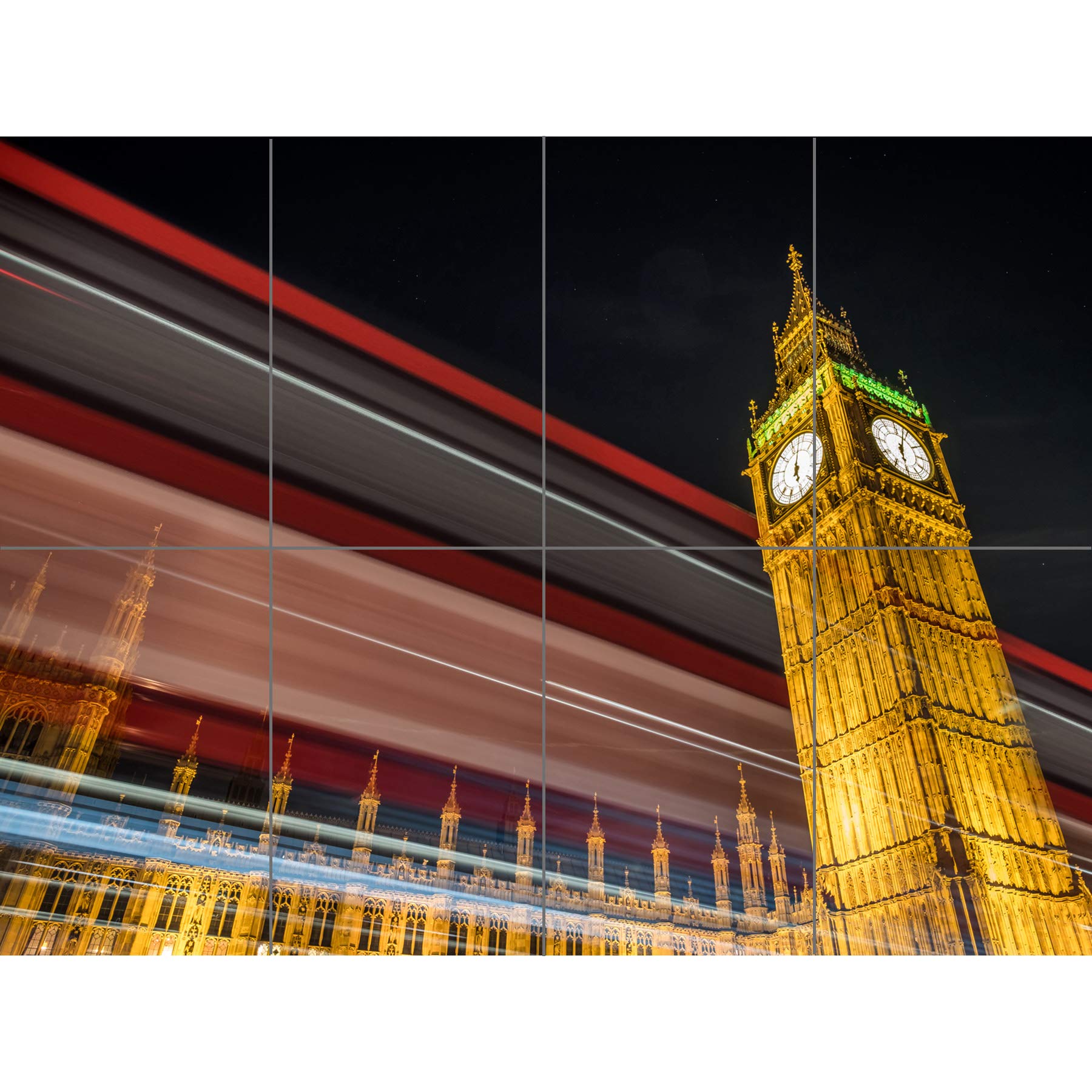 Artery8 Big Ben Palace Of Westminster XL Giant Panel Poster (8 Sections)
