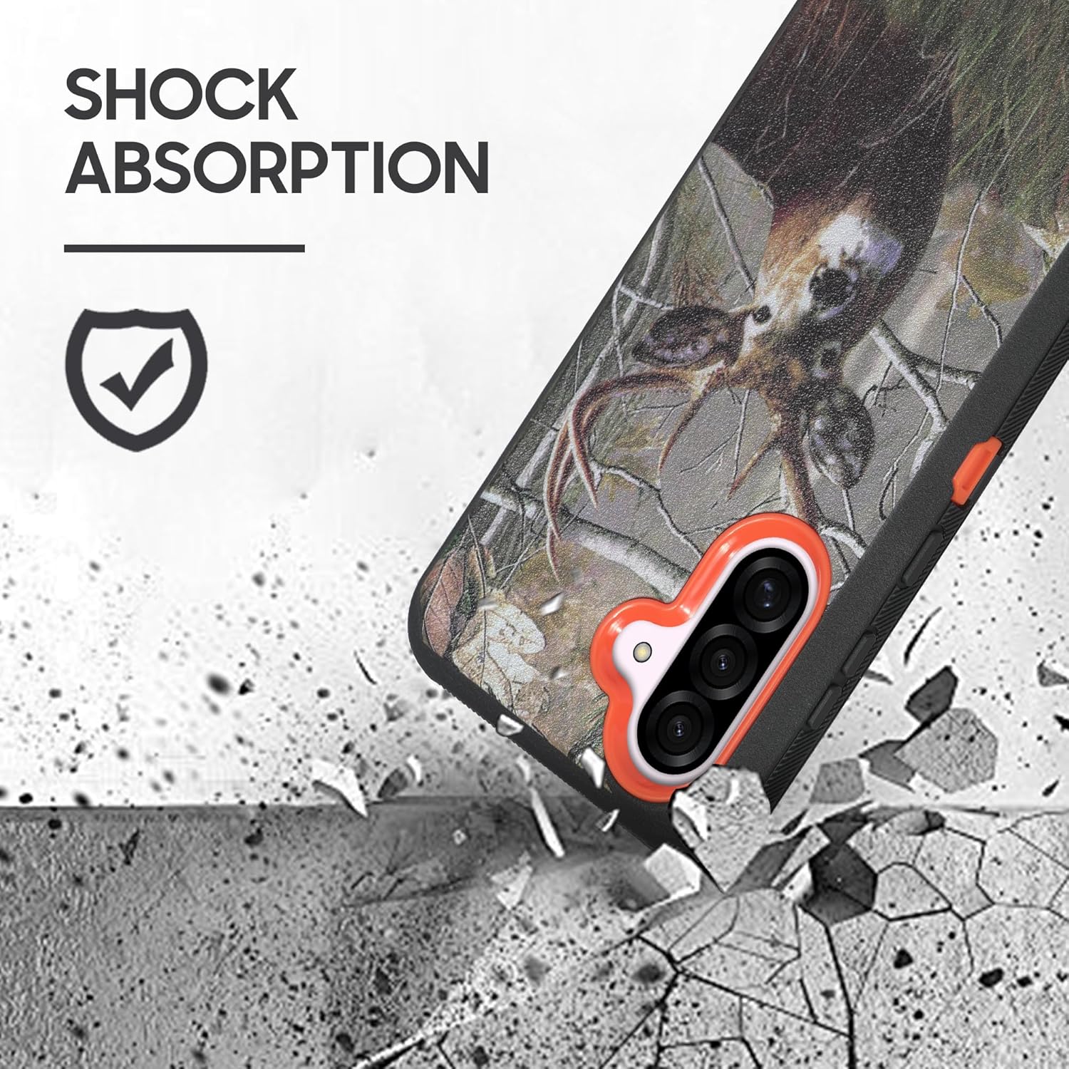 Compatible for Samsung Galaxy A56 5G Case, Built in Screen Protector, Rugged & Durable, with Port Protection, Includes Belt Clip Holster Clip Kickstand (Deer) - Image 6