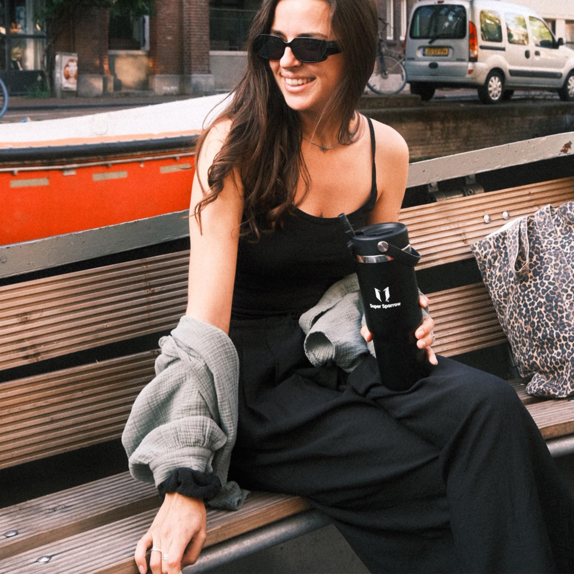 Sparrow Borraccia Termica 900ml - Twistpath Borracce con Tappo Flex con Cannuccia - Senza BPA & Perdite Bottiglia Acqua - Inox Borracce Termiche Per Portabevande - Ideale Per Casa, Ufficio O Auto