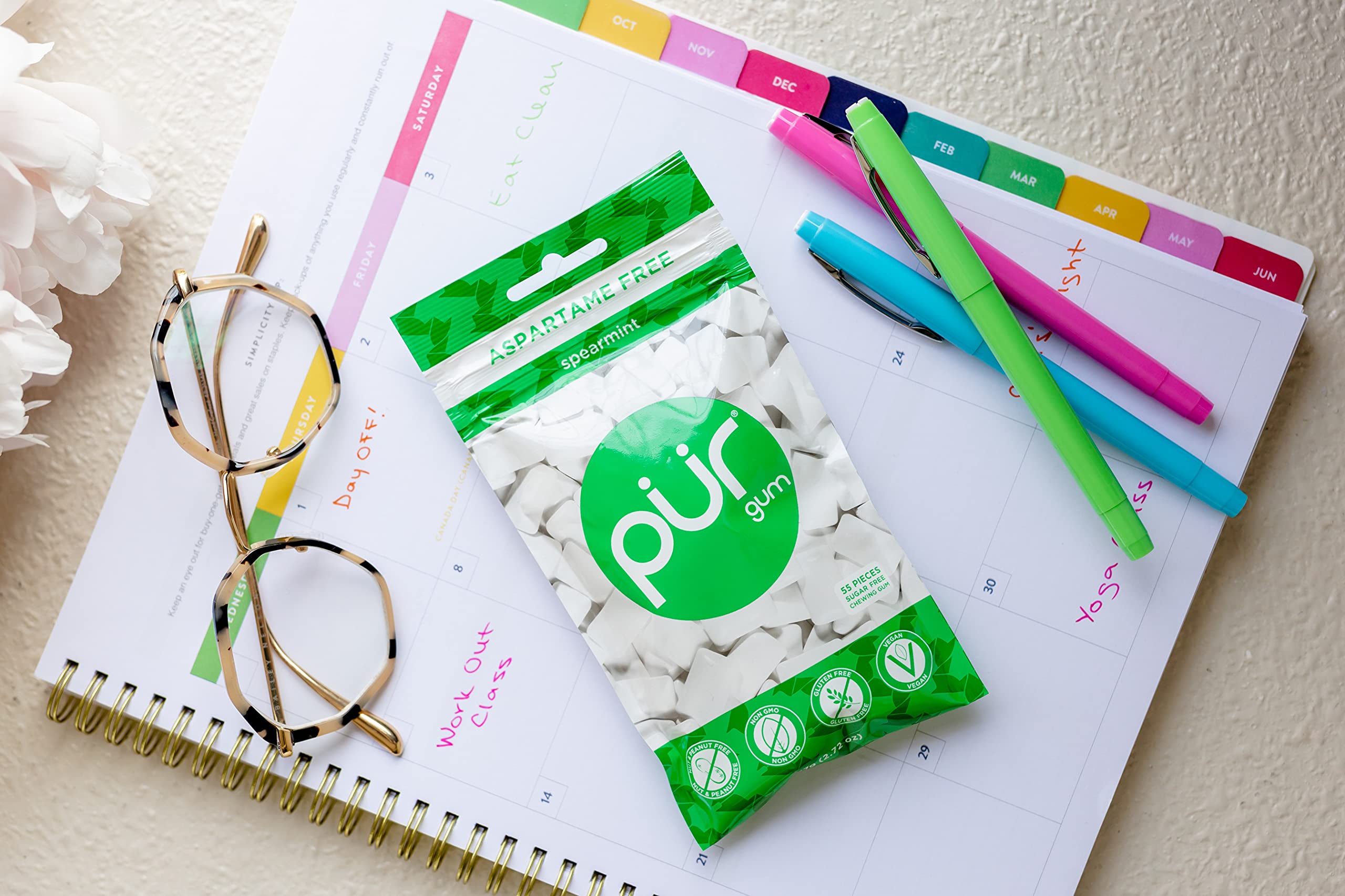 PUR Gum Sugar Free Chewing Gum with Xylitol, Aspartame Free + Gluten