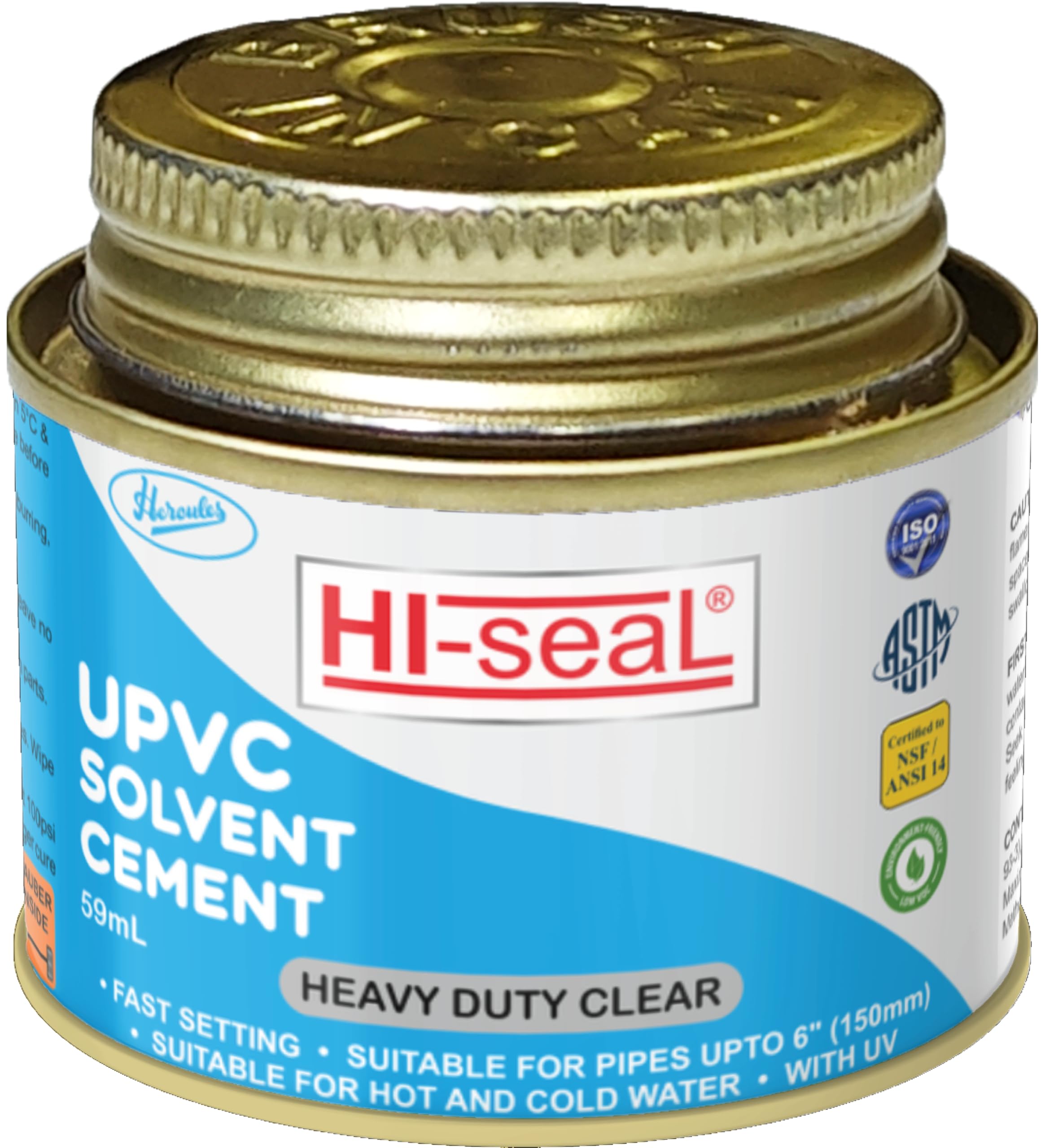 HI-SeaL UPVC Solvent Cement 59 ml | Heavy Duty Pipe Adhesive | Fast Setting, Leak-Proof Bond | For UPVC Pipes & Fittings | Plumbing Grade Solution | Pack of 2 (59ml x 2)-image-37