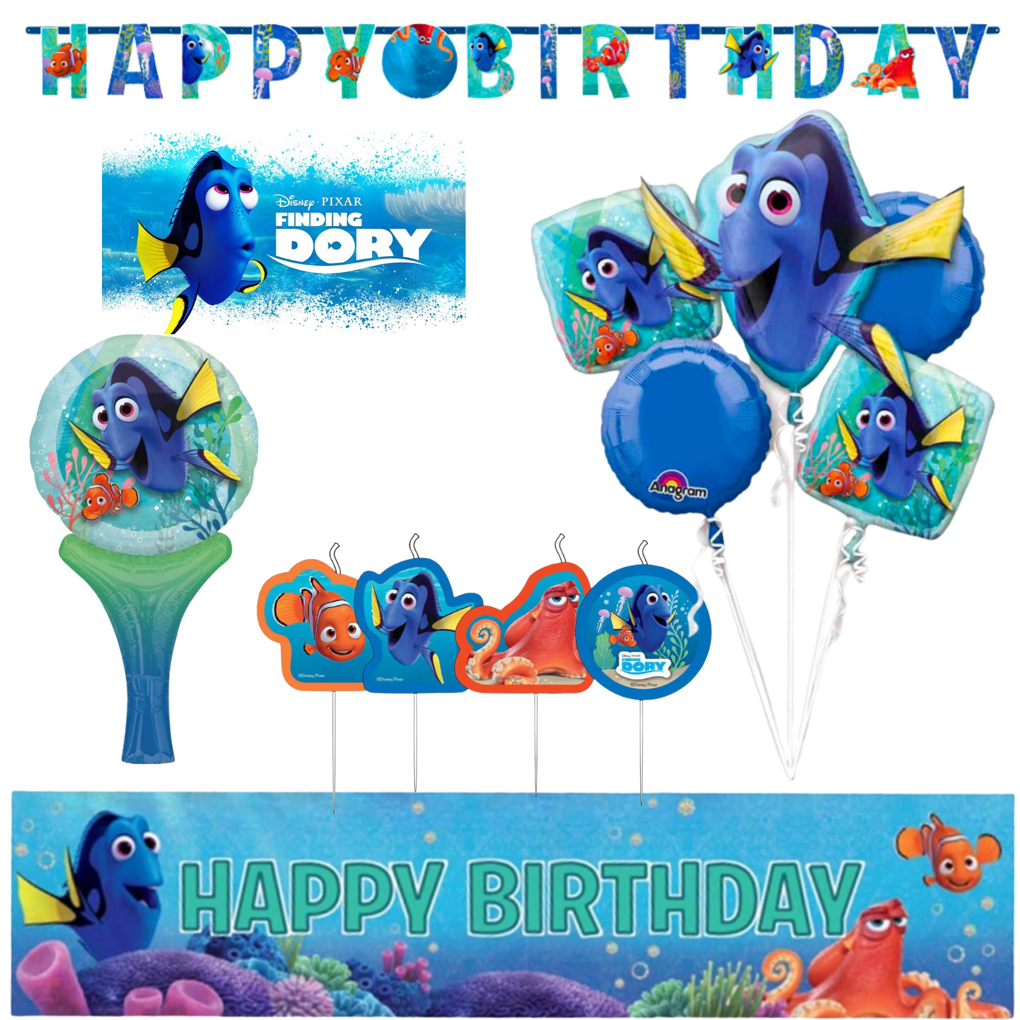 Finding Dory Partyware Sets - 5-Piece Party Bundle