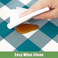 Vista 184 de Smiry Paquete de 10 Manteles Desechables de Cuadros Vichy Azules - 54" x 108" Mantel de Plástico de Servicio Pesado, Cubiertas de Mesa Impermeables