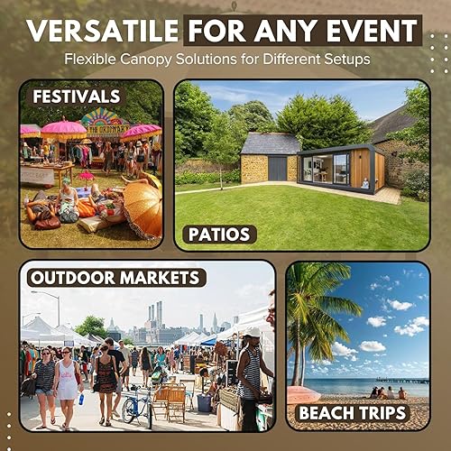 Miniatura 7 de Flexzion Parte superior de repuesto para toldo de glorieta de 10 x 12 pulgadas (verde)  Se adapta a Lowe's Allen Roth Gazebo GF-12S004B y