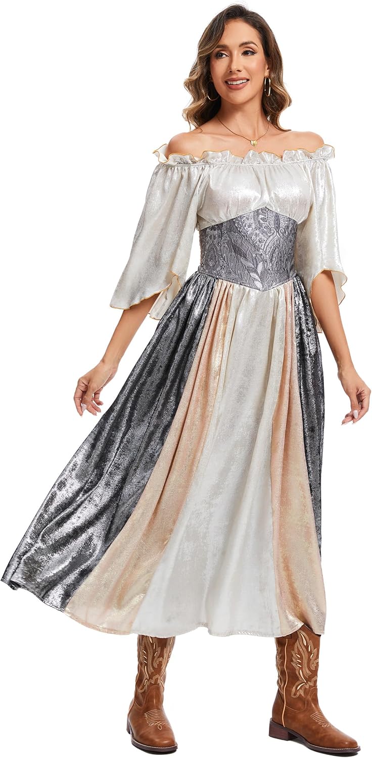 Renaissance Costume Women Medieval Chemise Princess Dress Victorian Fairy Halloween Costume - Image 2