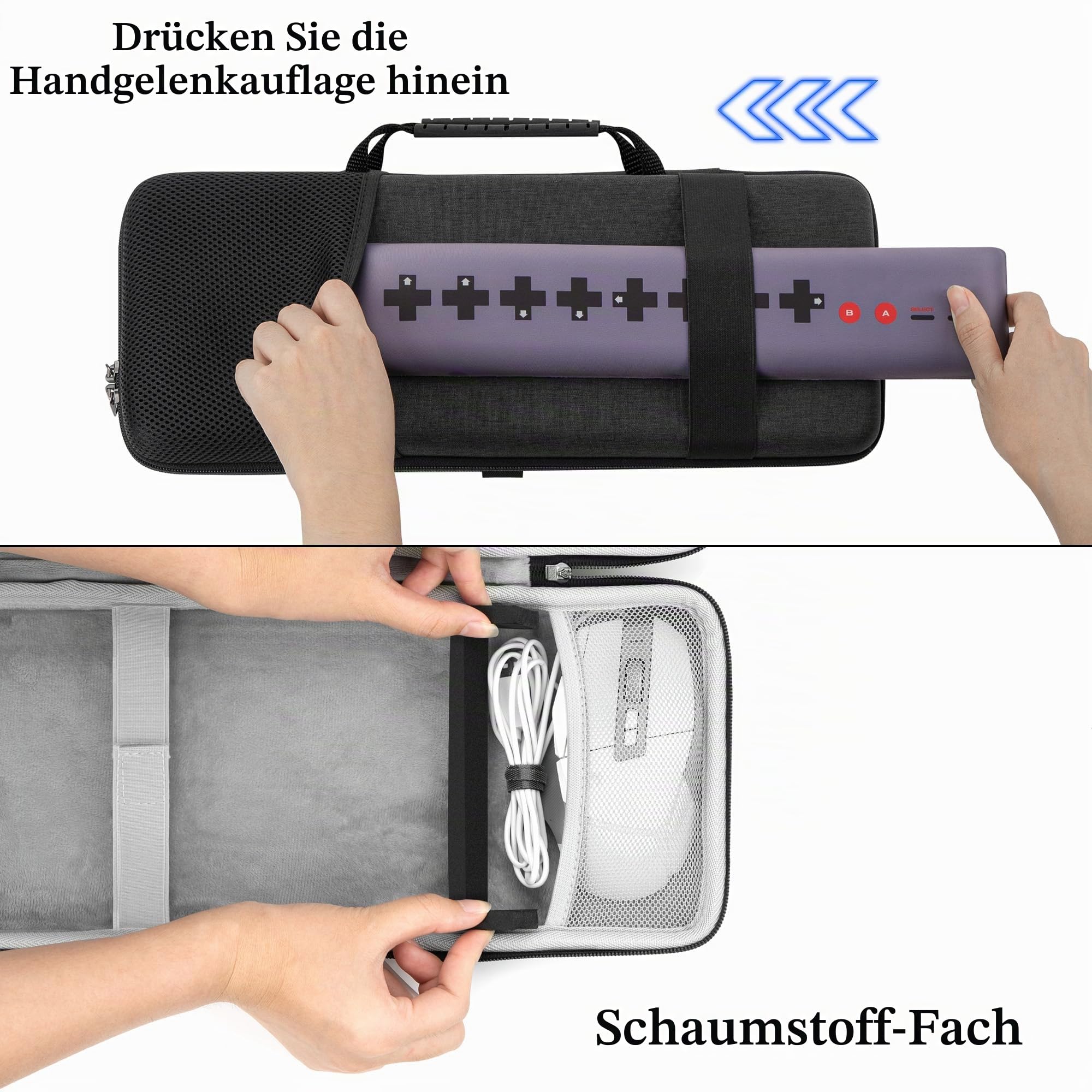 Geekria 75% 84-Tasten Tastatur- & Maus-Set Hardcase, kompatibel mit Aula F75 Pro/F75, Keychron K2 V2/K2/Q1/V1, ASUS ROG Azoth 75%, Redragon K673 PRO