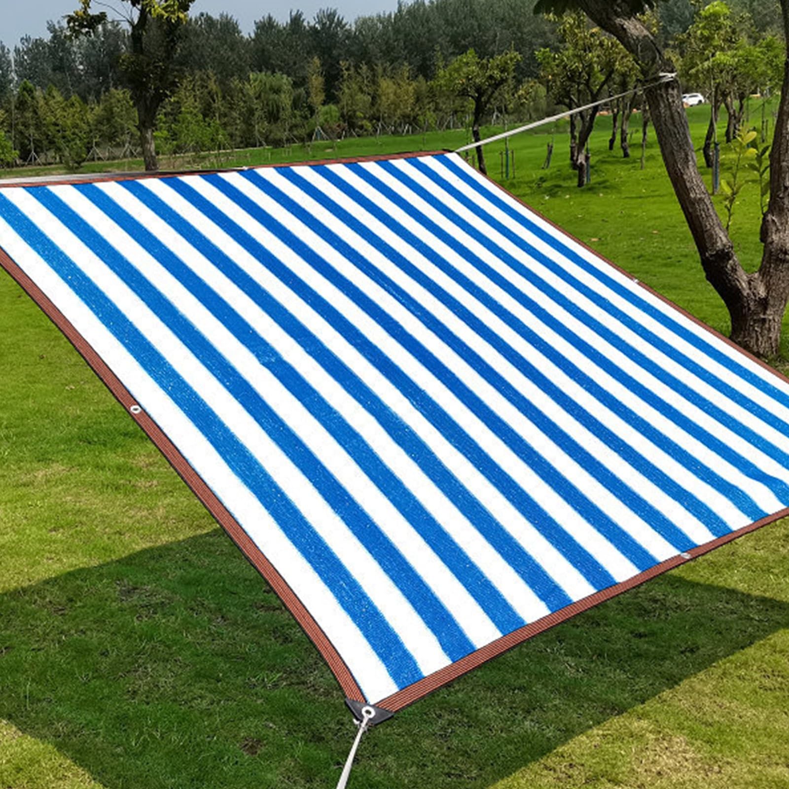 Voile d'ombrage 90% haute densité anti-UV 3x7m à rayures pour serre