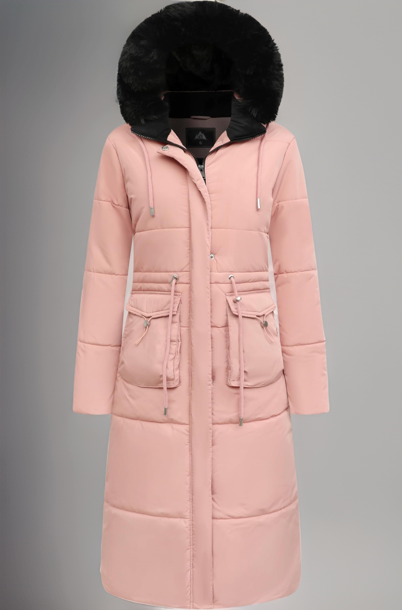 MOERDENG Women's Long Winter Puffer Coat Waterproof Warm Maxi Down Jacket Faux Fur Removable Hood Parka