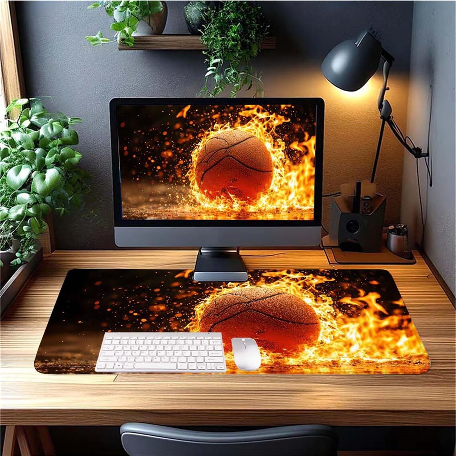 Czarna podkładka pod mysz do koszykówki XXL, 1400 x 600 x 3 mm, podkładka pod mysz Speed Gaming, podkładka na biurko z antypoślizgową gumową podstawą, duża podkładka pod mysz, akcesoria gamingowe