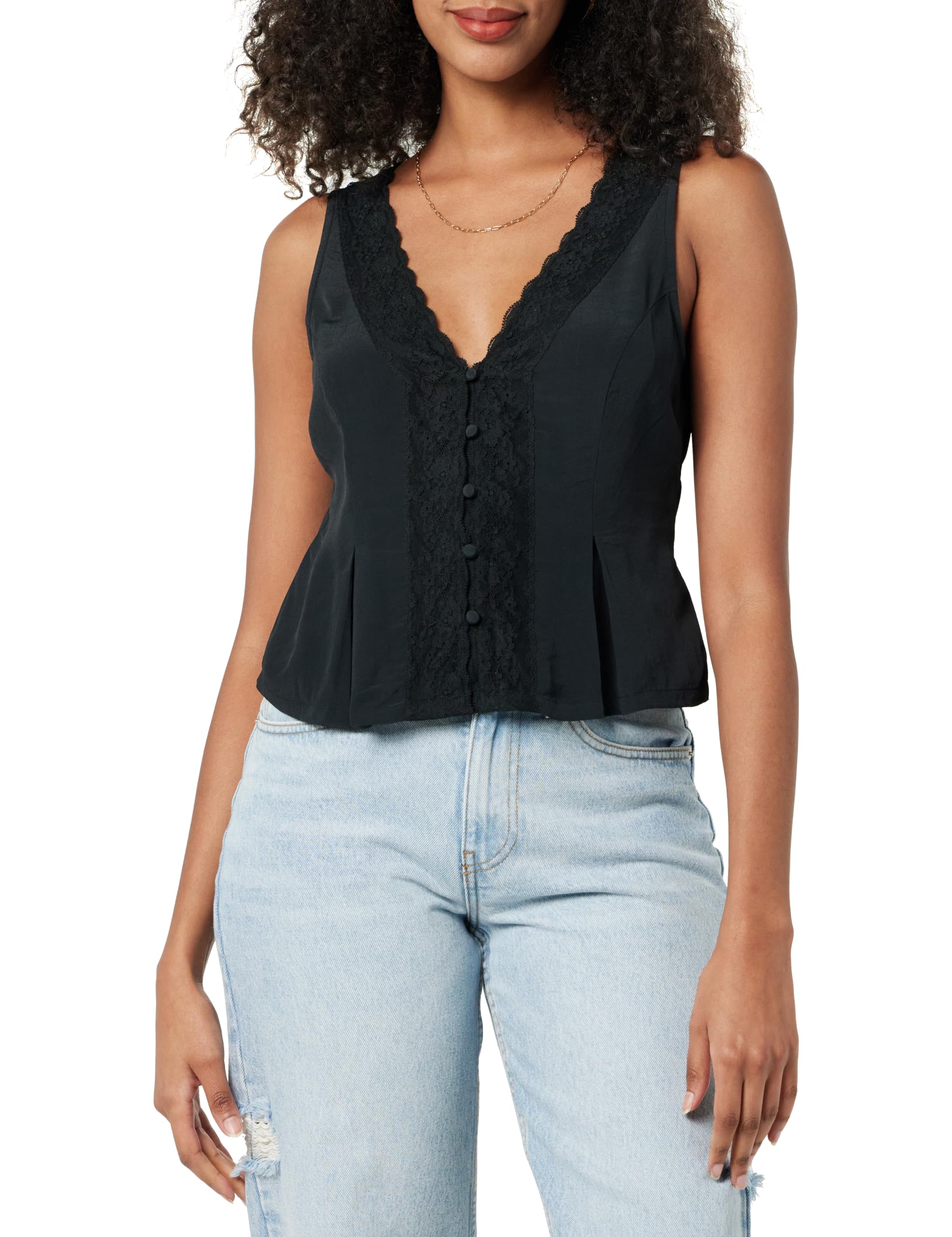The Drop Paloma Lace Trimmed Sleeveless Top Camicie Donna