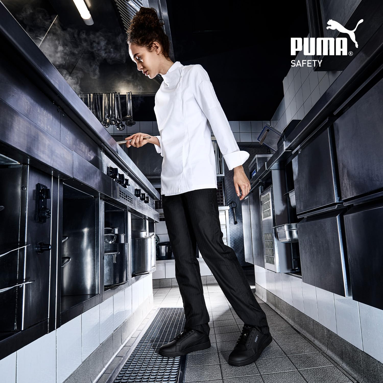 PUMA Safety Blast Chaussures professionnelles antidérapantes O2, sans métal, imperméables, idéales comme chaussures de cuisine et baskets de travail, noires
