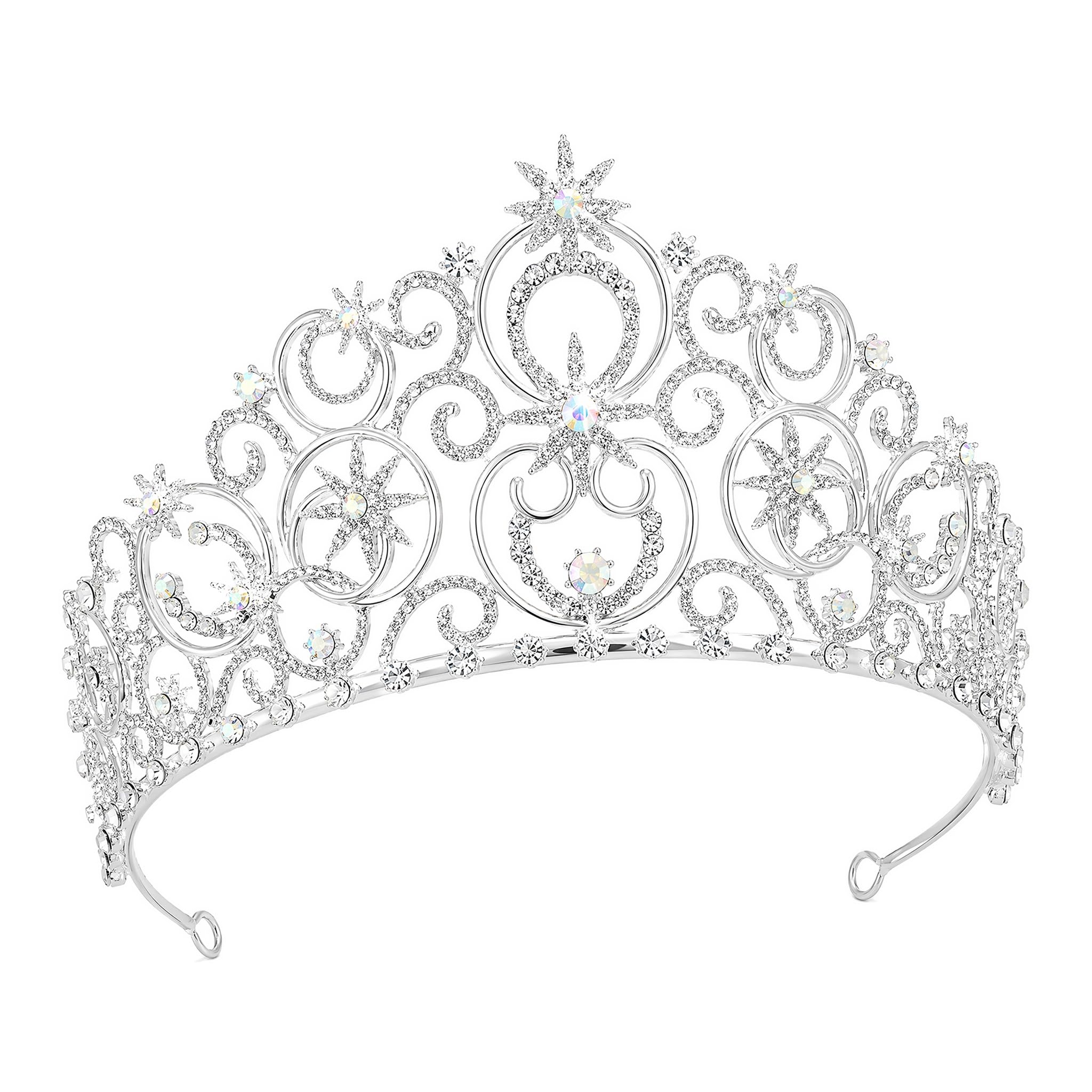 QIANSSE Rhinestone Princess Crown Tiara Party Costume Headpiece