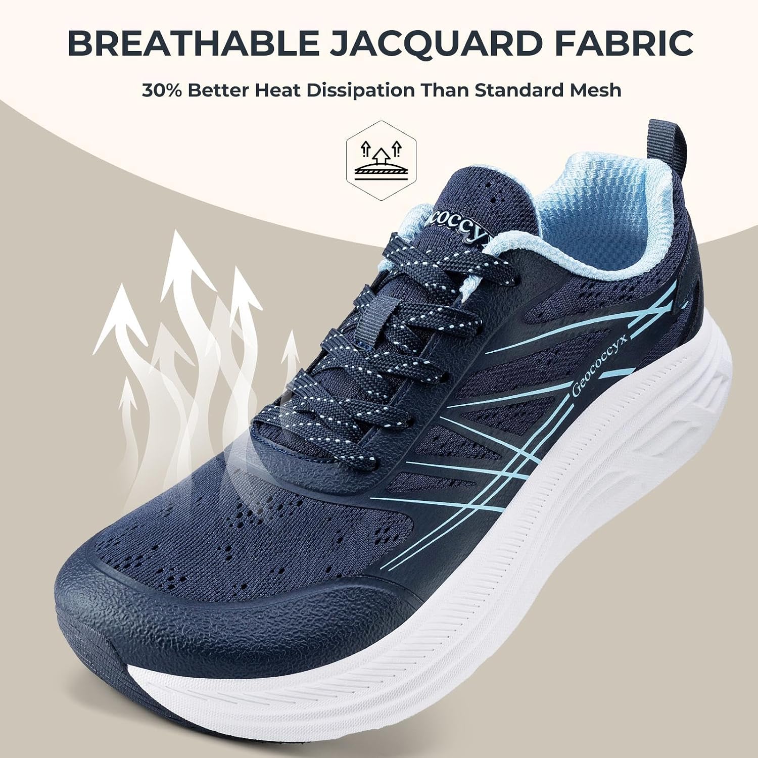 Men's Wide Toe Box Running Shoes - Walking Lightweight Cushioned Sneakers for Wide Feet, Breathable Road Fashion Athletic Footwear