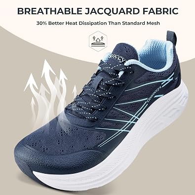 Men's Wide Toe Box Running Shoes - Walking Cushioned Sneakers