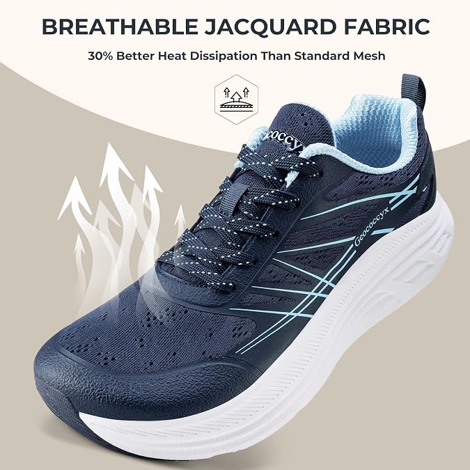 Men's Wide Toe Box Running Shoes - Walking Cushioned Sneakers