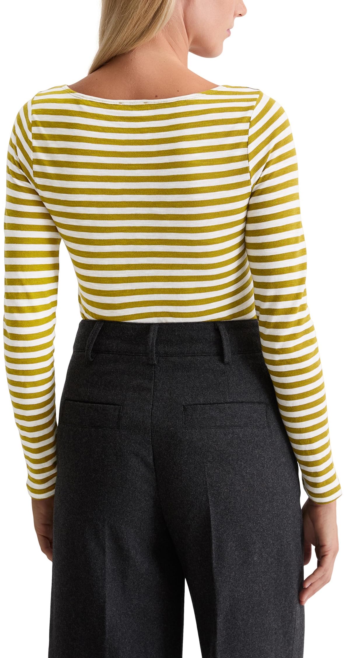 Marc OߴPolo Damen Langarmshirt aus Bio-Baumwolle mit U-Boot-Ausschnitt – Ansicht 3