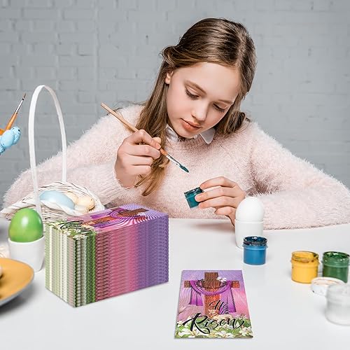 Miniatura 4 de Zhanmai 200 servilletas desechables de papel con texto en inglés Happy Easter He Is Risen para invitados, servilletas decorativas de Pascua, mesa,