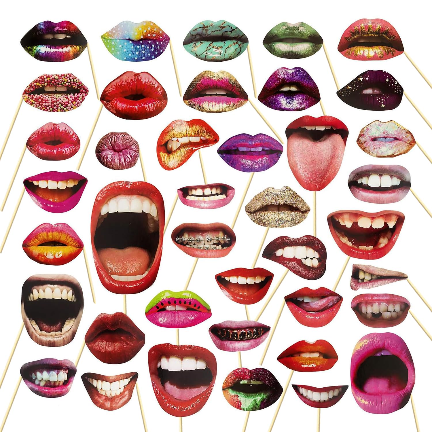 4er-Set Lustige Wurstlippen-Requisiten Aus Latex – Rote Riesenlippen Als Foto-Booth Accessoire – Scherzartikel Für Halloween, Cosplay & Gag-Partys – Größe Ca. 9,8 X 5,7 Cm