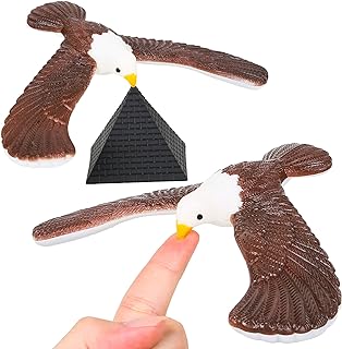 PROLOSO 2 Pcs Balancing Bird Balance Eagle Wingspan with Pyramid Stands