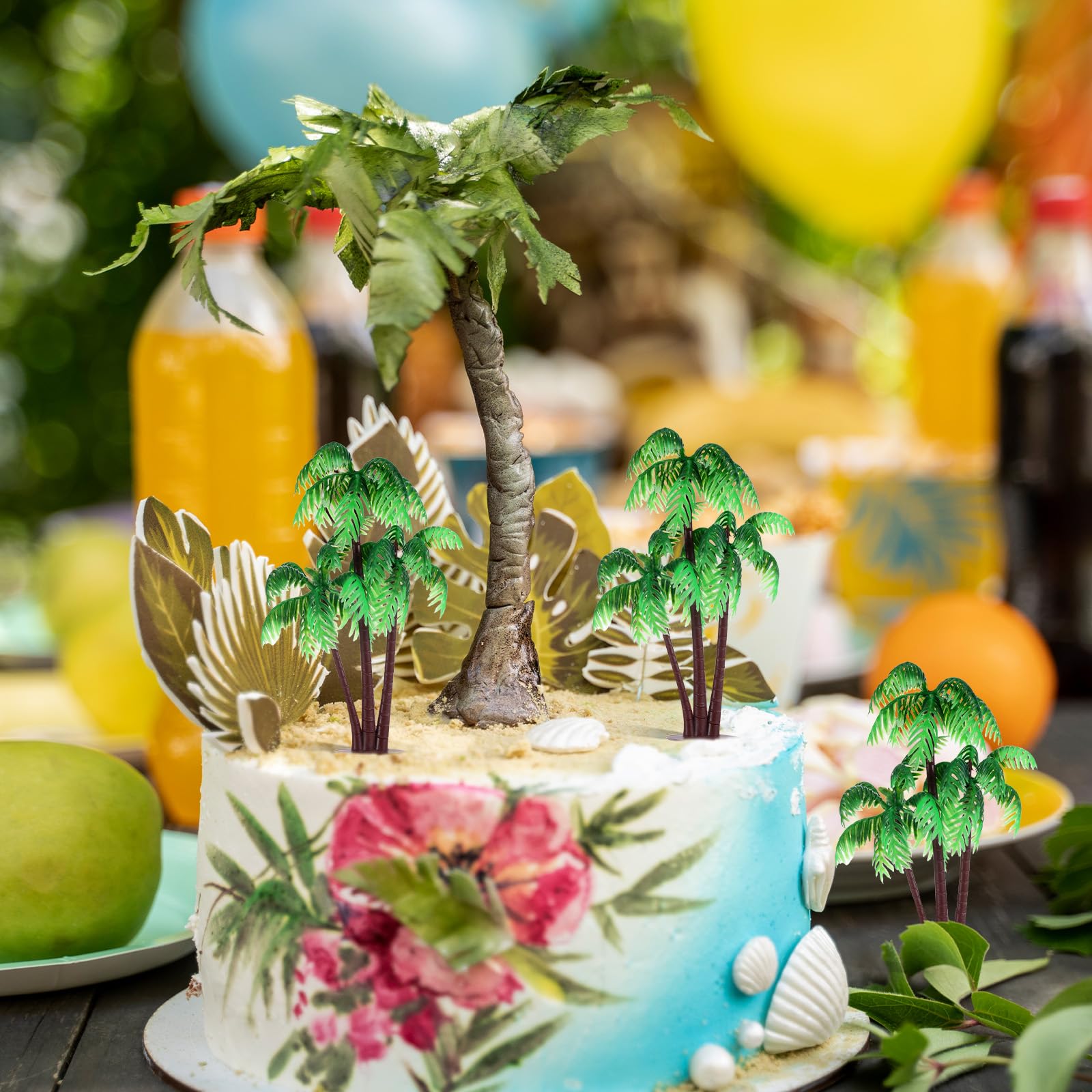 Bewudy 10 Piezas de Modelo de Palmera en Miniatura, Mini Figuras de Palmera, Modelo de Mesa de Arena, Modelos de Plantas Verdes, simulación, Manualidades, decoración de Pasteles para