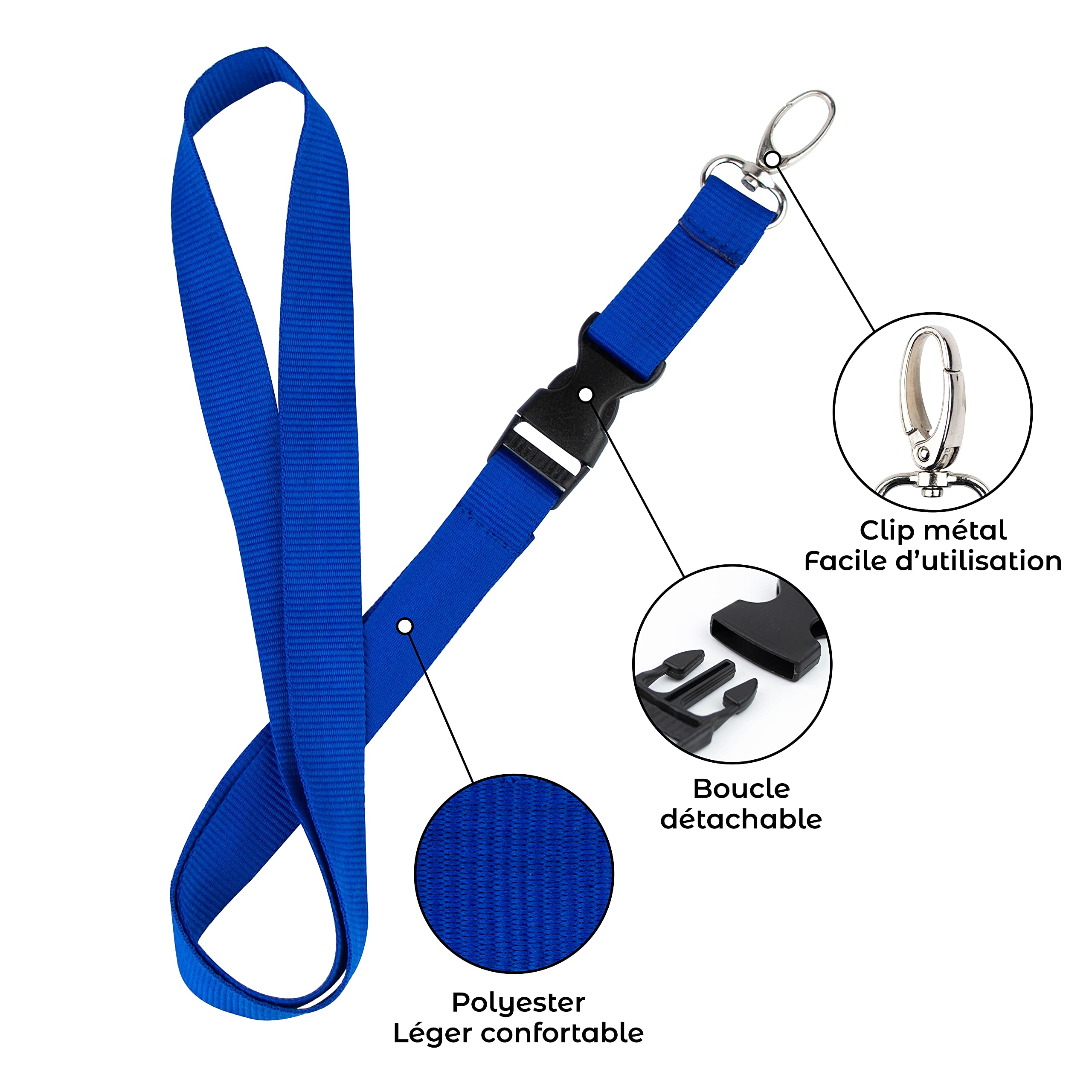 Portabadge Catena Metallo Catena Collo Con Palla In Acciaio - Per - Foto 8