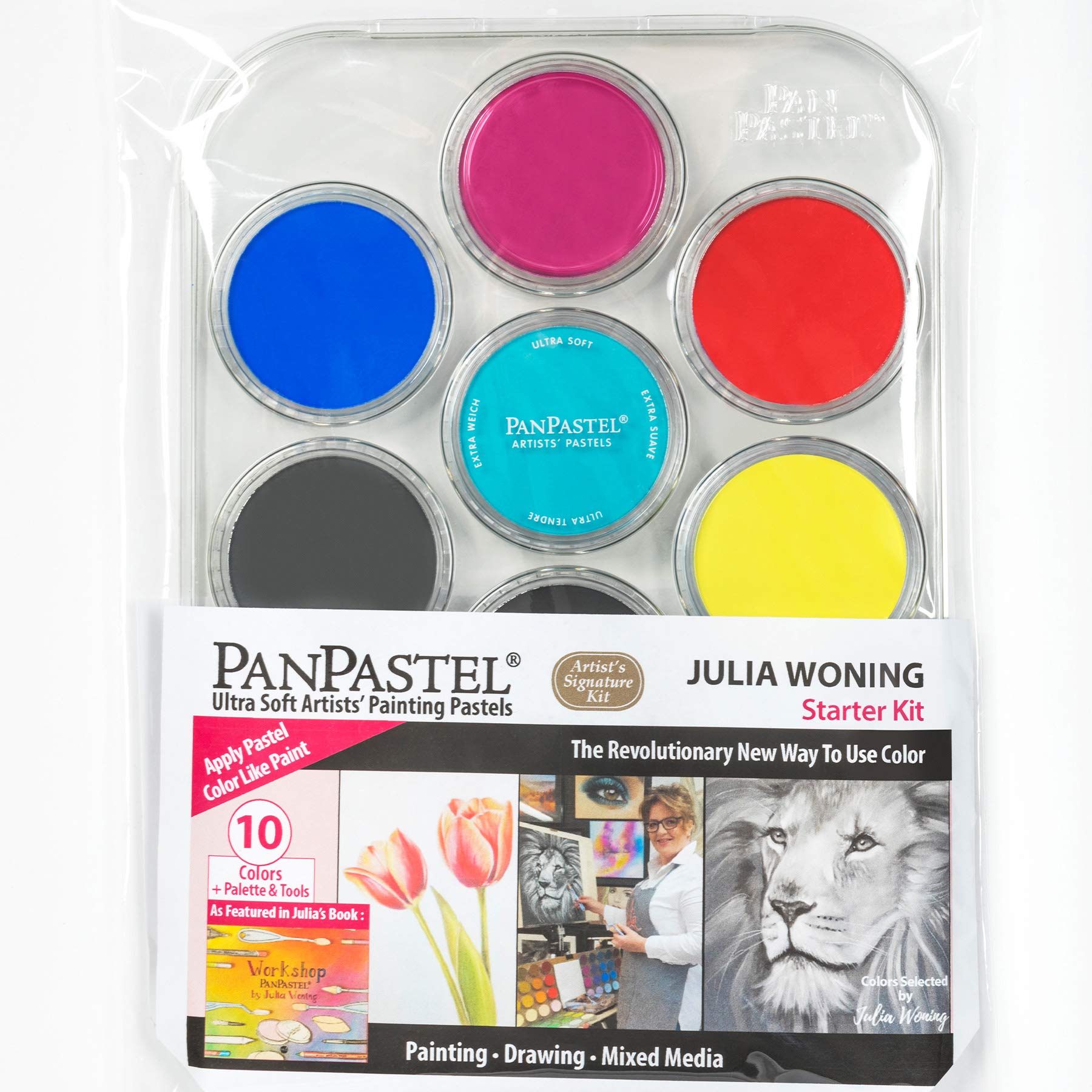 PanPastel Julia Woning 10 Color Ultra Soft Artist Pastel Starter Kit w/Sofft Tools & Palette