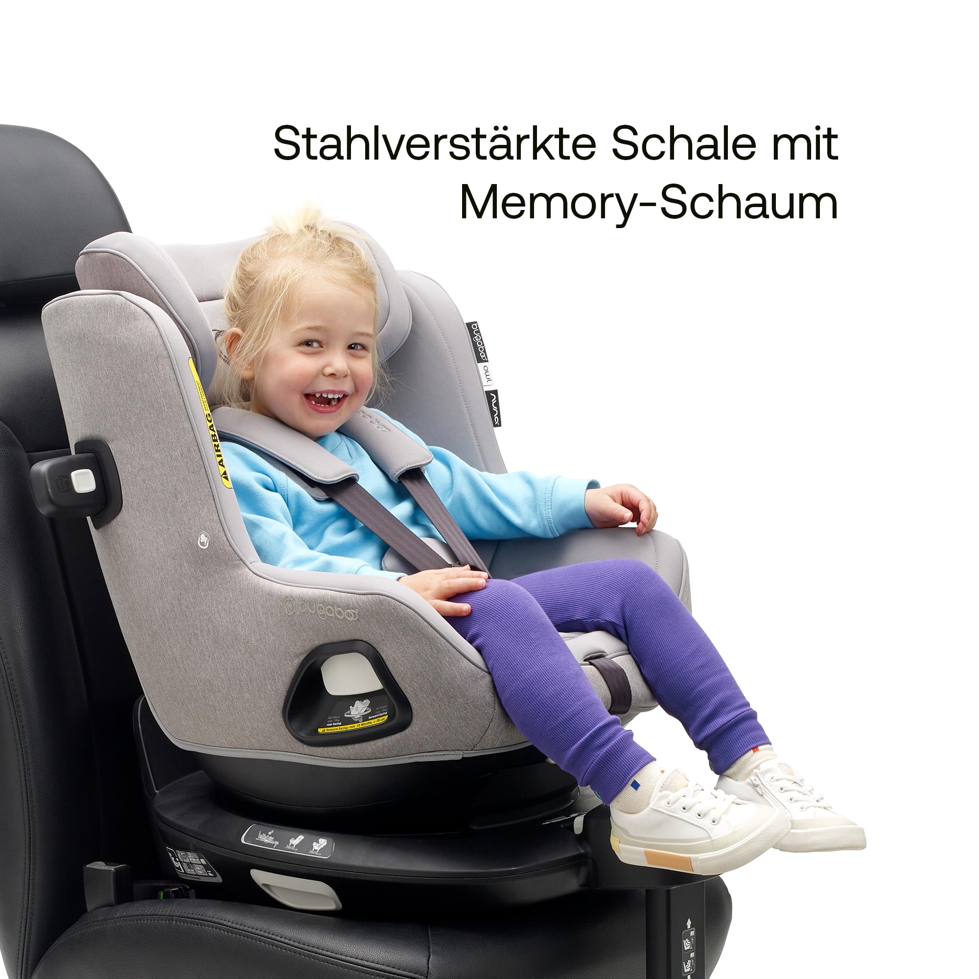 Bugaboo Owl by Nuna Isofix Kindersitz von der Geburt bis 4 Jahre, 0-18 kg | 360 Grad drehbar, Gruppe 0+/1, ultimativer Komfort und Sicherheit, verstärkte Schale und seitlicher Aufprallschutz, Black