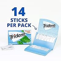 Vista 169 de 12 paquetes de 14 unidades cada uno; es decir, en total son 168 unidades de goma de mascar Trident Minty Sweet Twist sin azúcar sabor menta dulce.