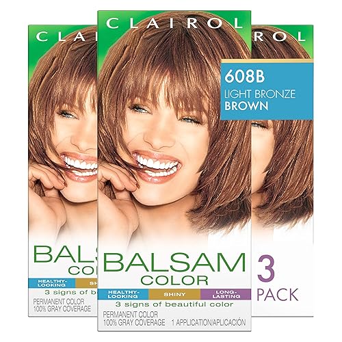 Miniatura 20 de Clairol Balsam Permanent Hair Dye, 618 Black Hair Color, Pack of 3