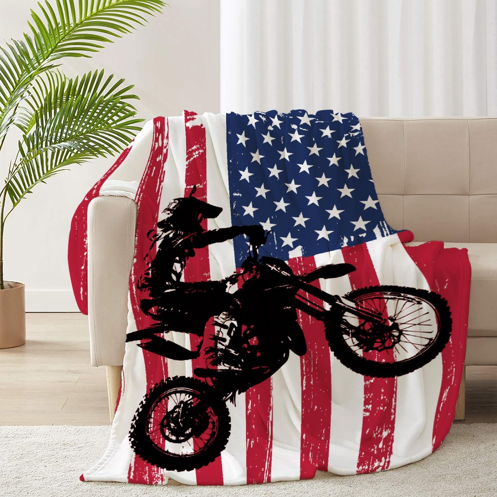 Dirt Bike Blanket Gift for Boys Kids Motorcycle Blanket Stuff
