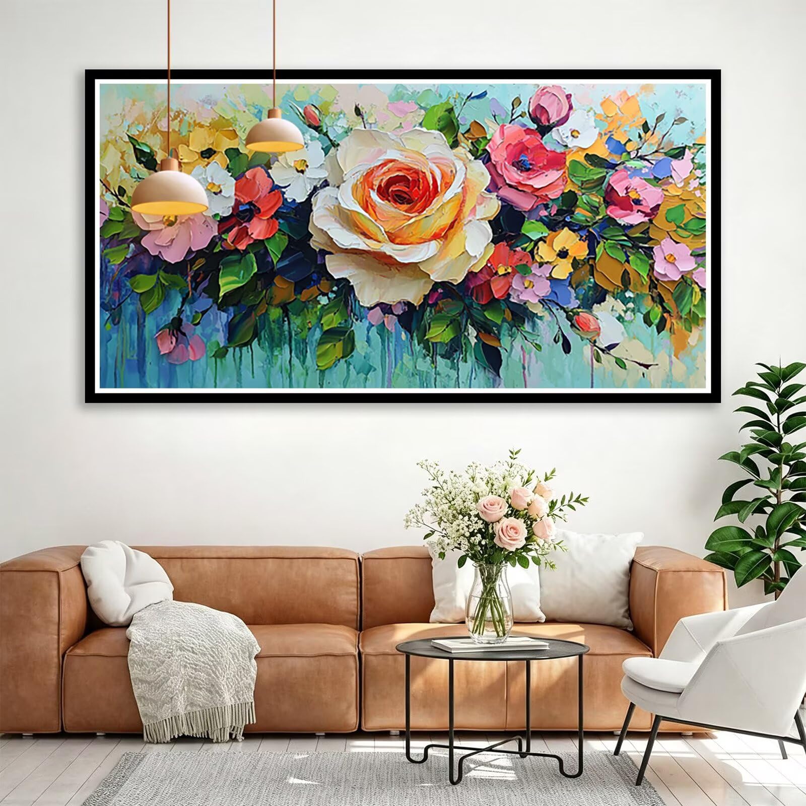 Diamond Painting Erwachsene Farbe 160x80 cm, 5D Blume Diamond Art Q0-180