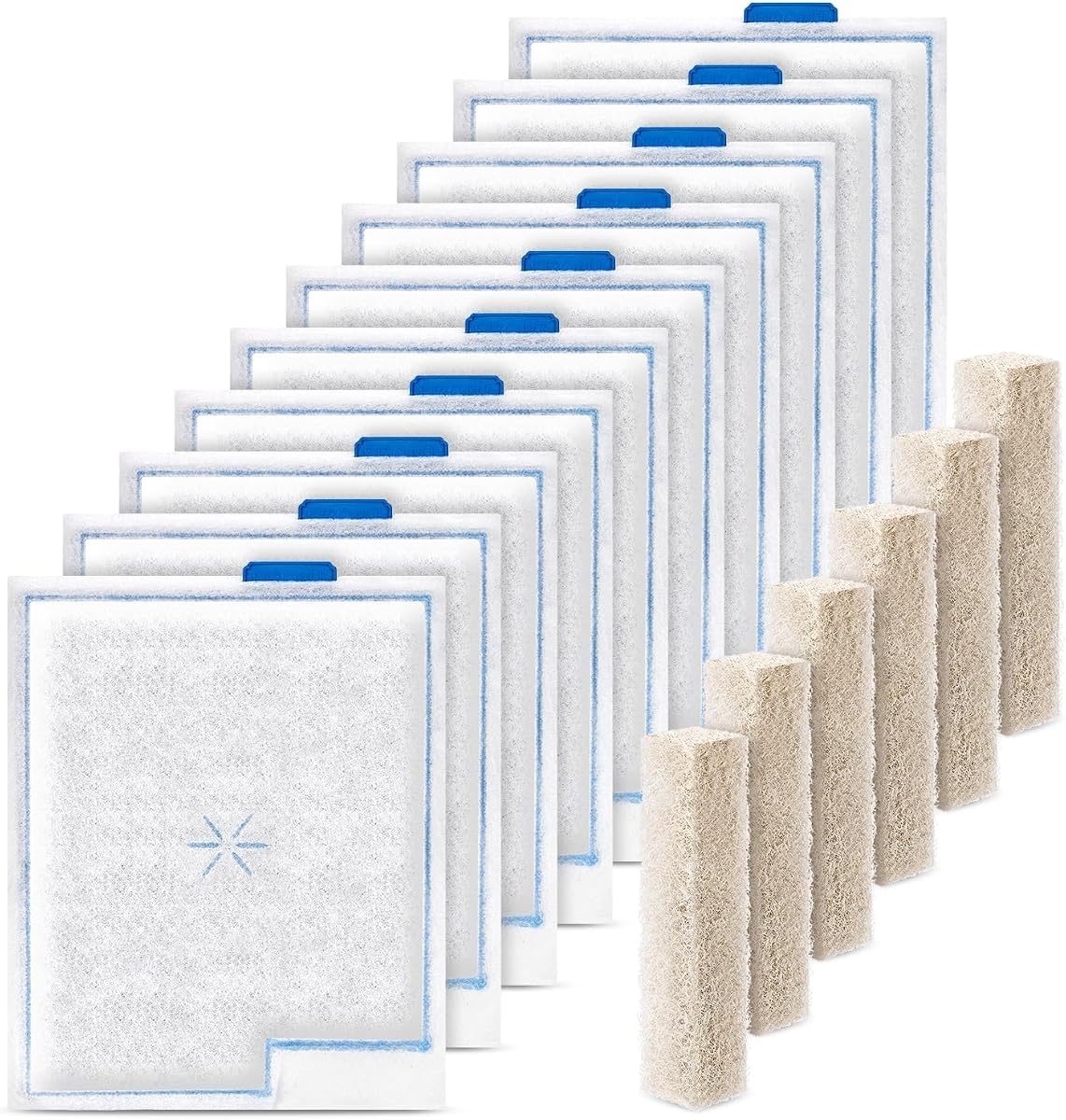 10 Pack Large Filter Cartridges Compatible with Aqueon Filter, for QuietFlow Filter LED PRO Size 20,30,50,75/Power Filter Size 20,30,50,55/75, E Internal Size 40, Canister Filter Size 200/300/400 | Aquarium Use, Replacement Cartridges