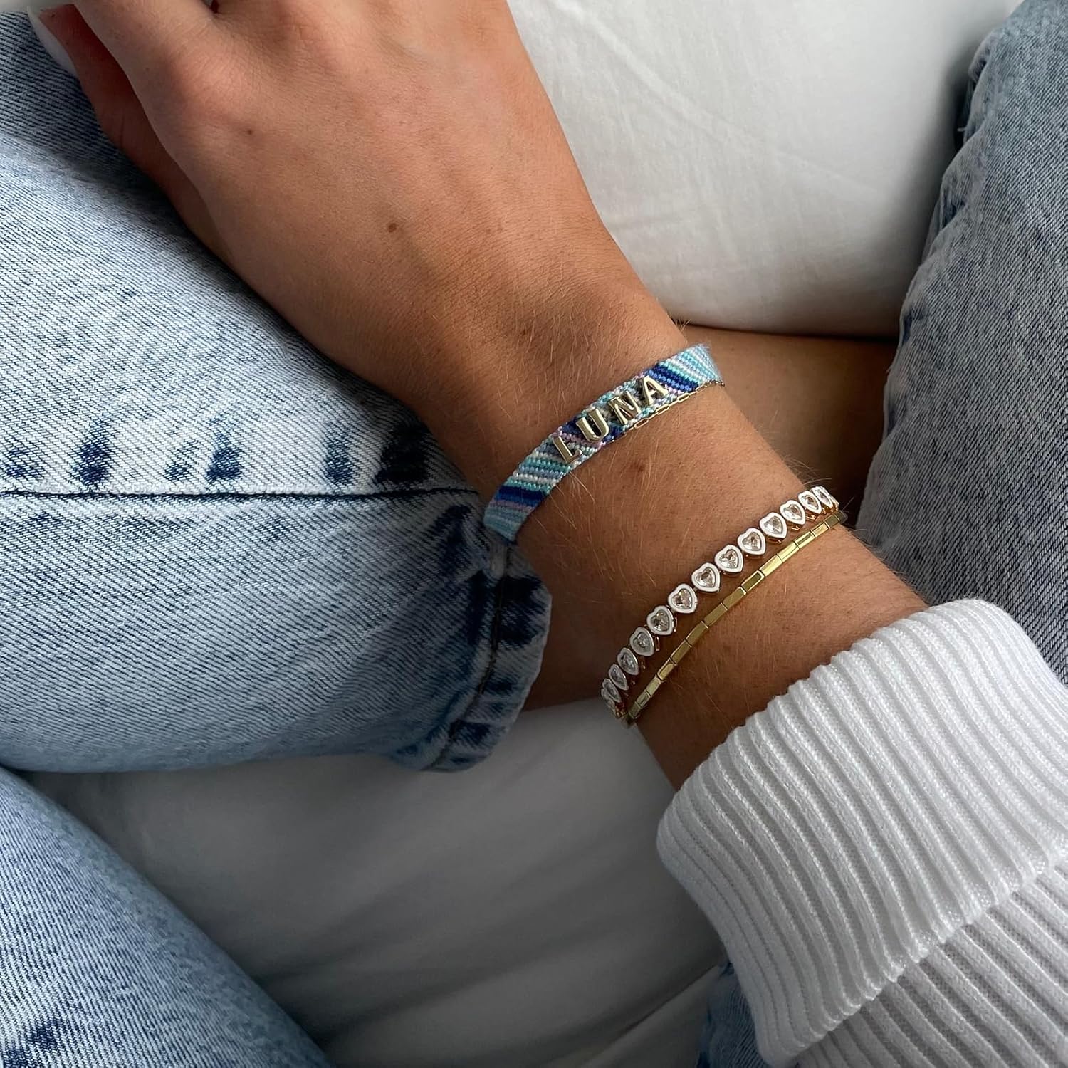 14k Gold Filled Tennis Bracelet, Evil Eye Bracelets, Heart Tennis Bracelets, 3MM Cubic Zirconia Bracelets for Women, Gold Bracelets For Women - Image 4