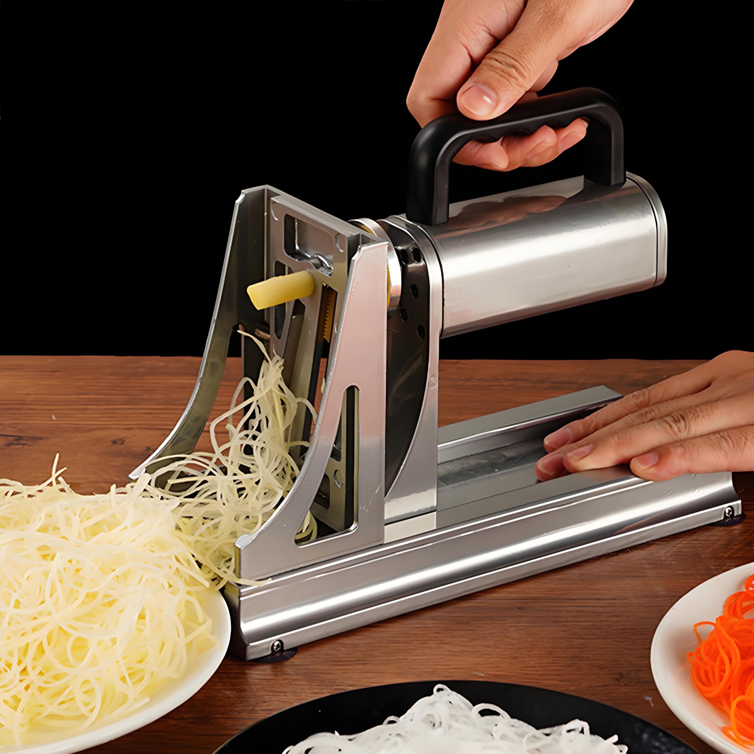 Máquina de mil patatas trituradas para cortes tipo fideos largos y perfectos en tus recetas