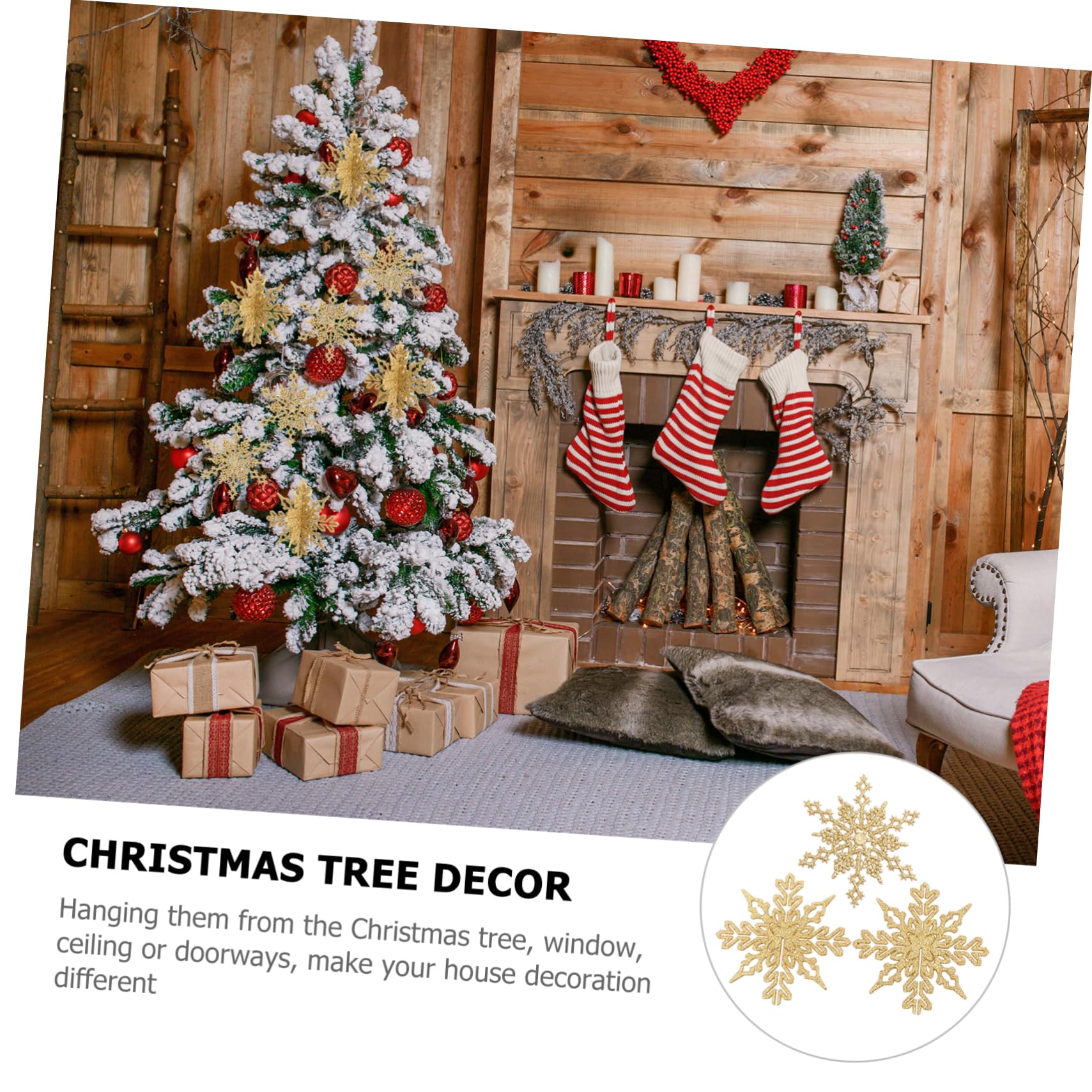 Cabilock 72 Piezas Copos de Nieve de Navidad Adornos de Copos de Nieve de árbol de Navidad Adorno Colgante navideño decoración Ornamento Copos de Nieve de plastico Colgando de Nieve
