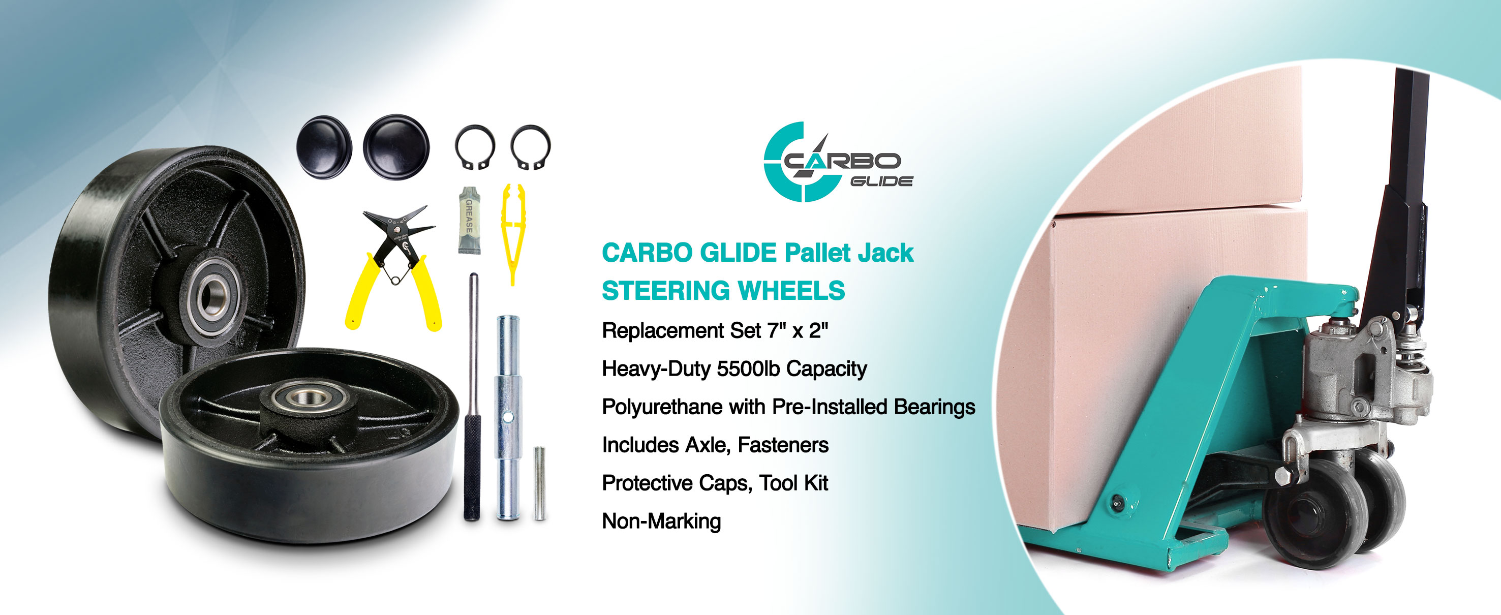 Amazon.com: Pallet Jack/Truck Steering Wheels Set with Axle