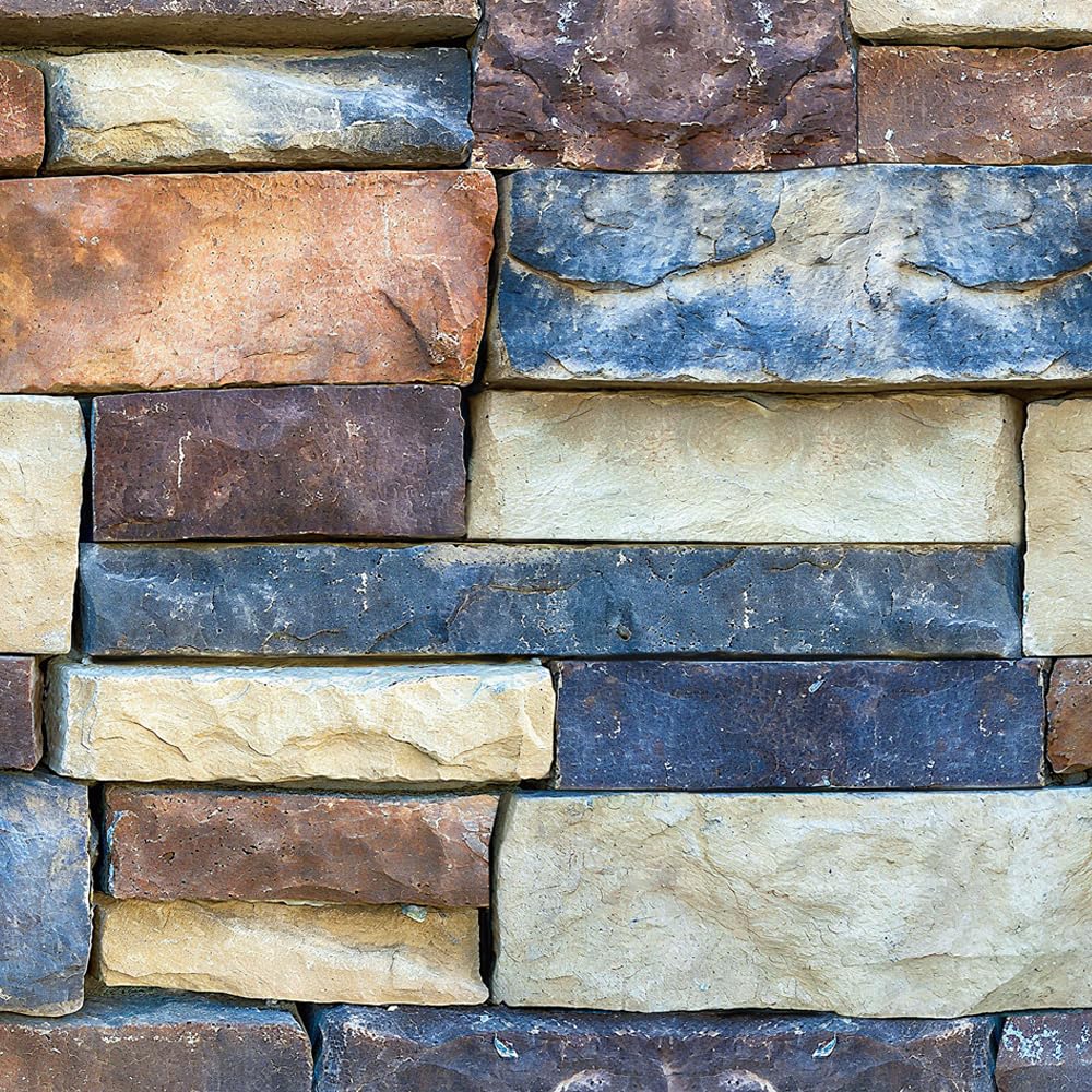 LZH-LP Vintage 3D Faux Stone Brick Self-Adhesive Wallpaper Industrial Rustic Style Feature Wall Paper, 44.5x500CM for Living Room Bedroom Kitchen Furniture Renovations Cafes Bars Accent Walls