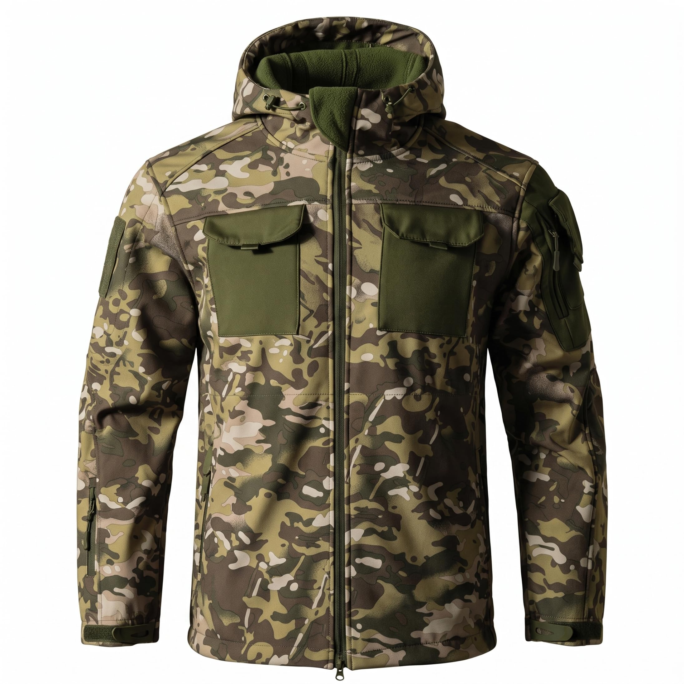 Chaqueta de caza para hombre, chaqueta de camuflaje cálida impermeable, L