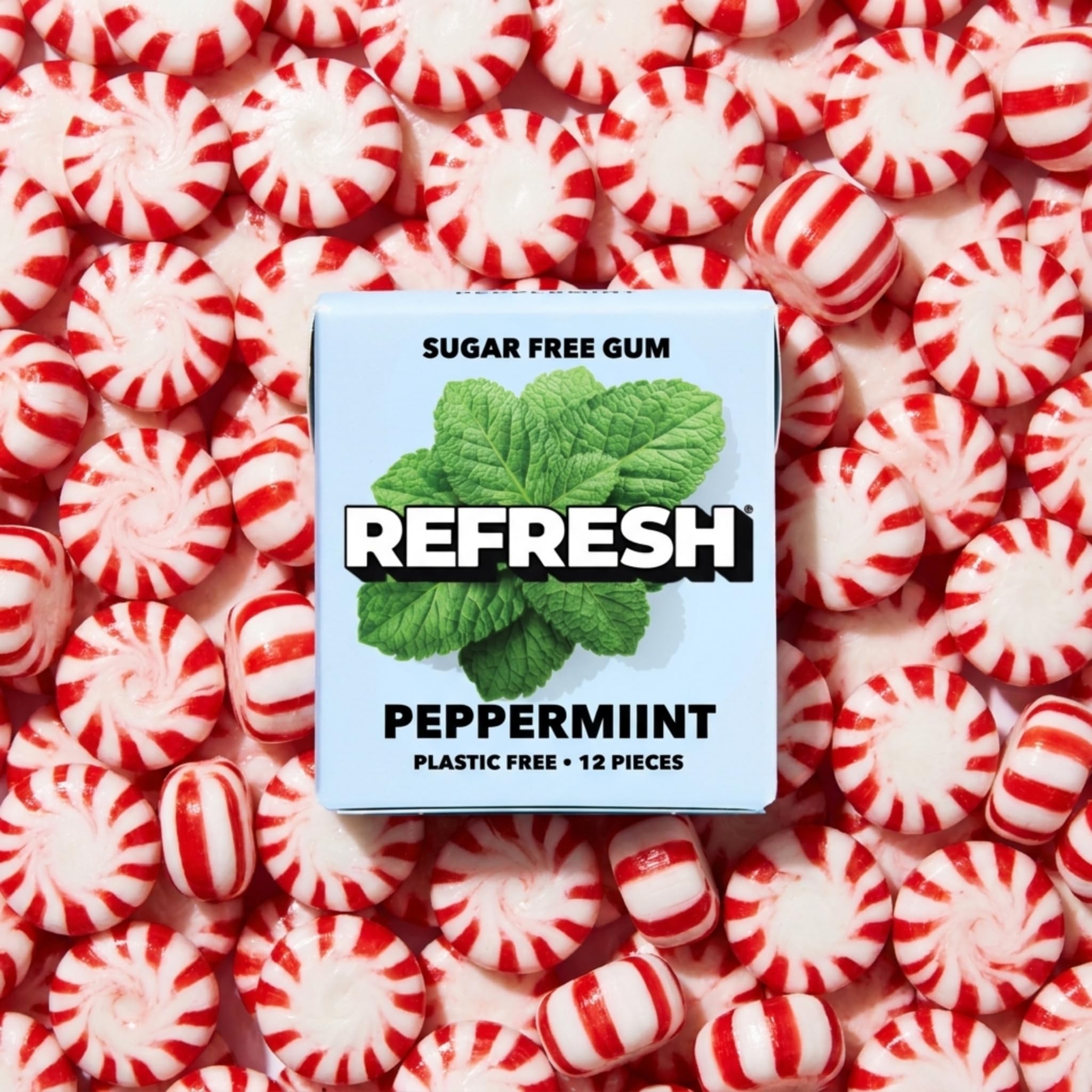 Refresh Sugar Free Chewing Gum with Xylitol, Peppermint, 12 Pack thumbnail 7